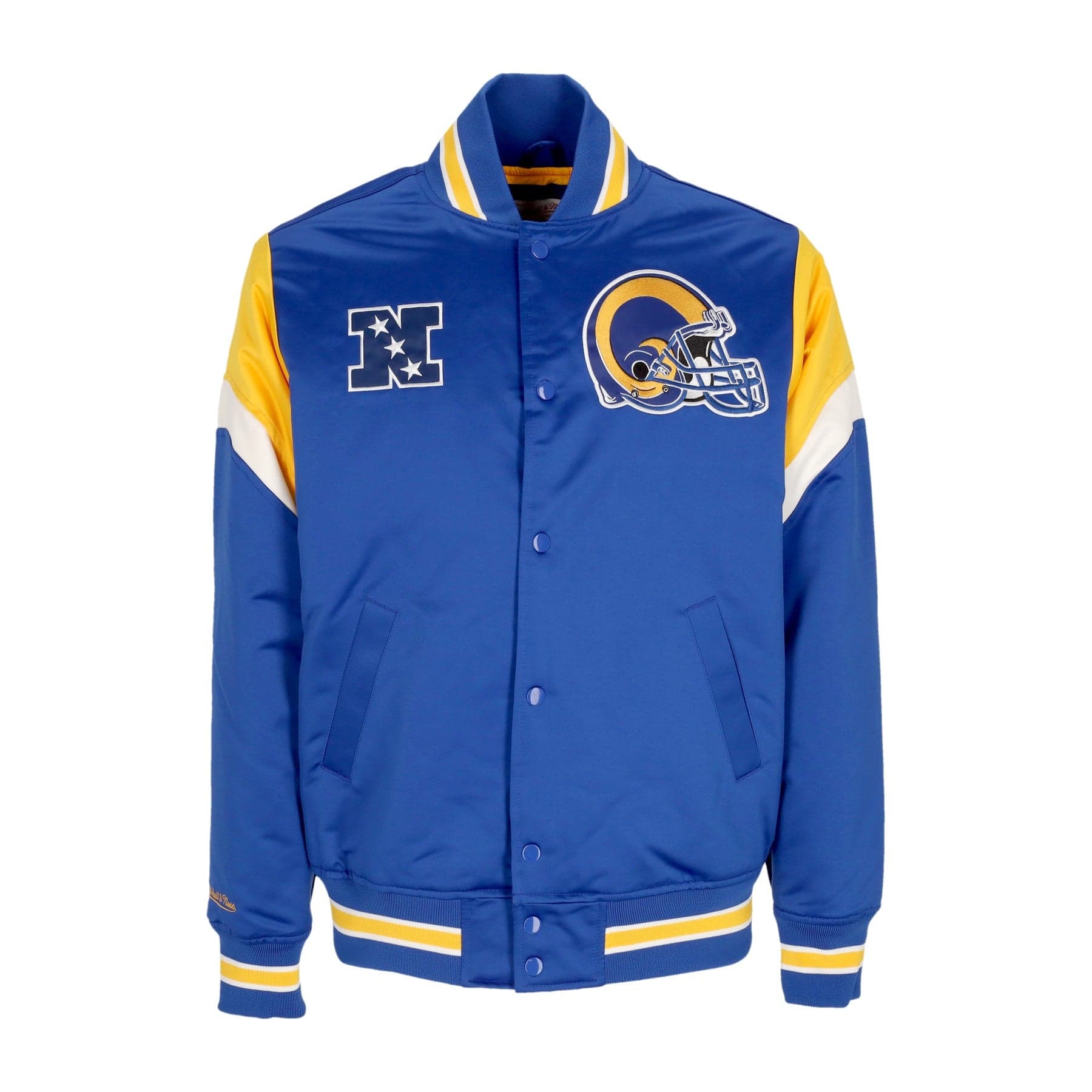 MITCHELL &amp; NESS Giubbotto Bomber Uomo Nfl Heavyweight Satin Jacket Losram Original Team Colors - 3