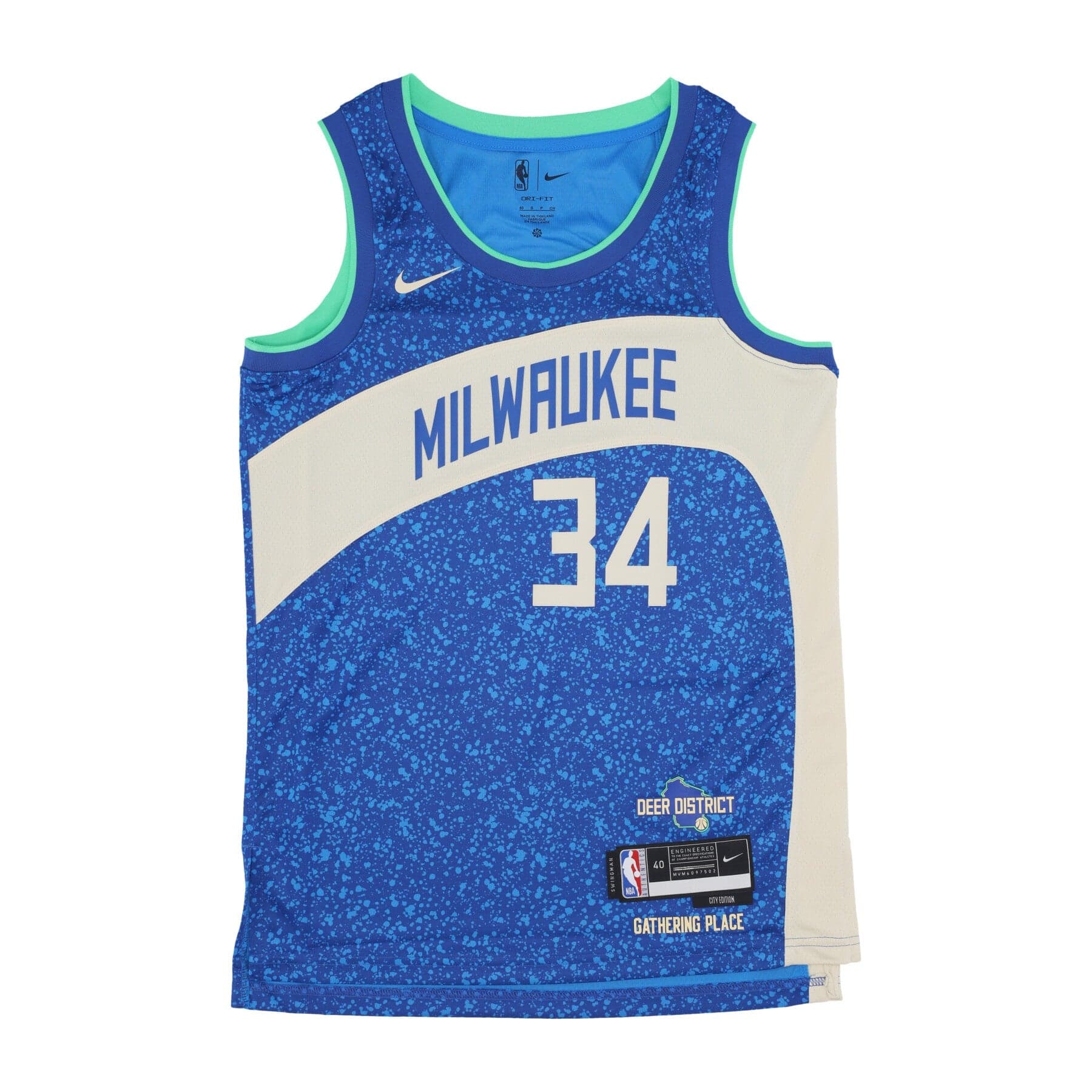 NIKE NBA Canotta Basket Uomo Nba City Edition 2023/24 Swingman Jersey 34 Giannis Antetokounmpo Milbuc Photo Blue - 3