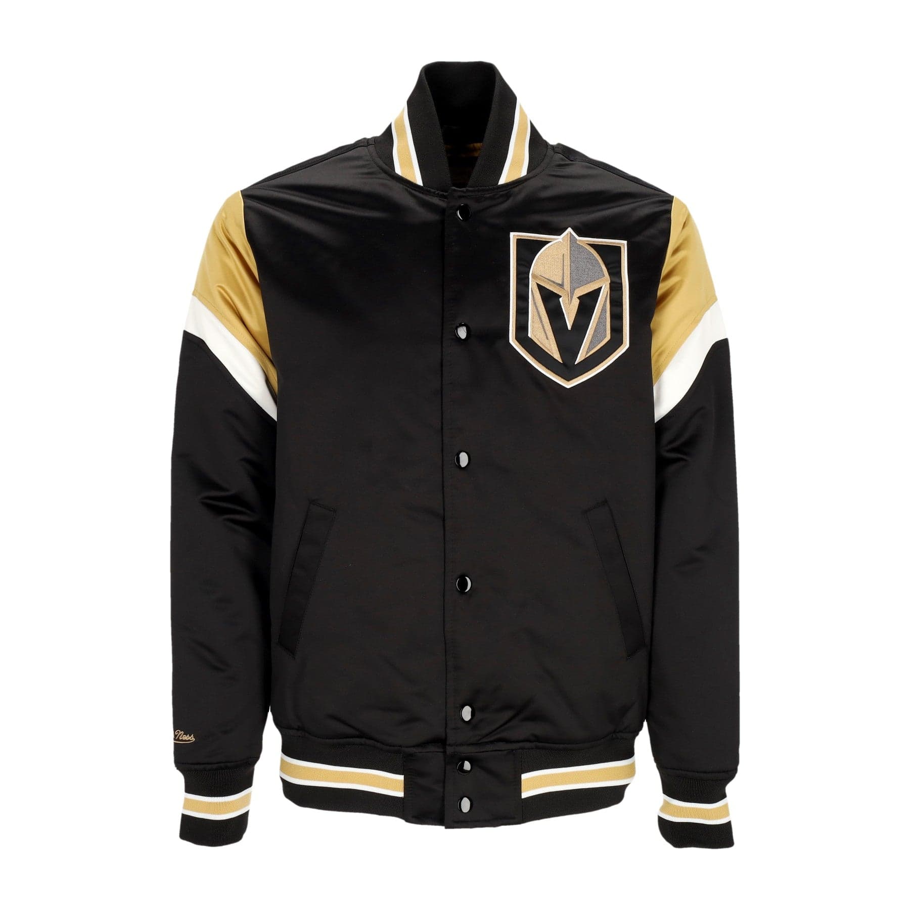 MITCHELL &amp; NESS Giubbotto Bomber Uomo Nhl Heavyweight Satin Jacket Vegkni Original Team Colors - 3