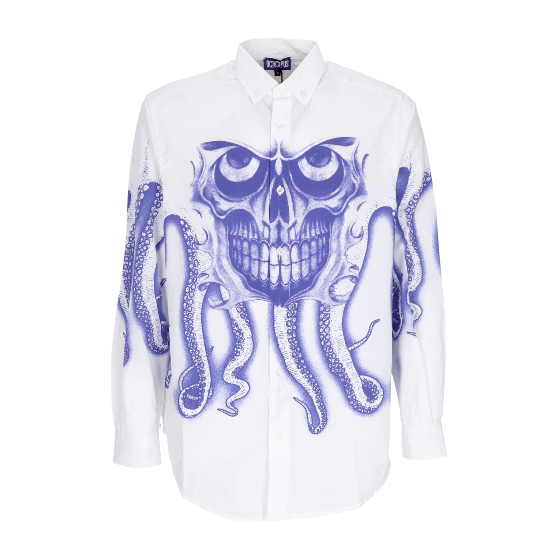 OCTOPUS Camicia Manica Lunga Uomo Skull L/s Shirt White – XL – maglia