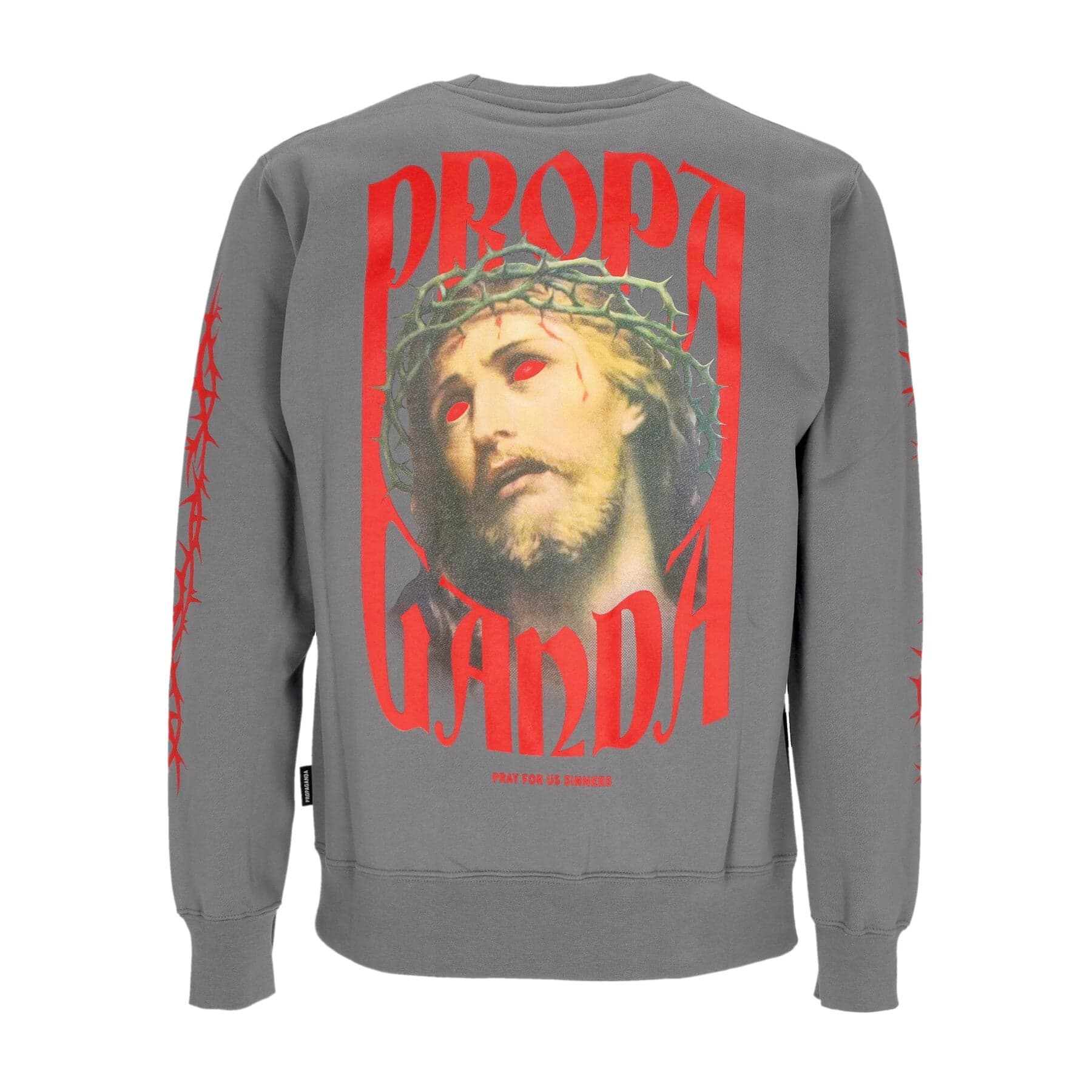 PROPAGANDA Felpa Girocollo Uomo Crown Crewneck Grey - 3