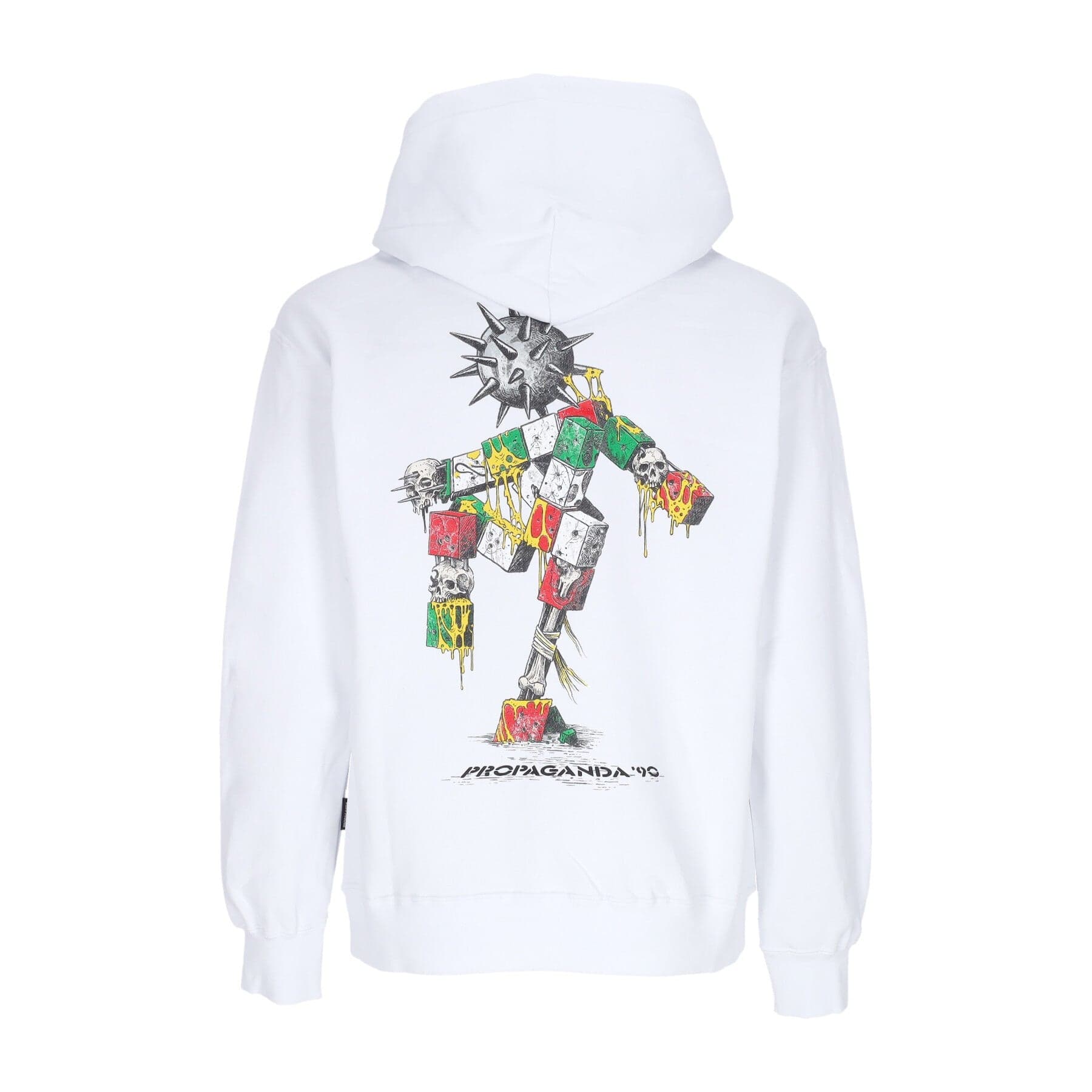 PROPAGANDA Felpa Cappuccio Uomo Novanta Hoodie White - 3