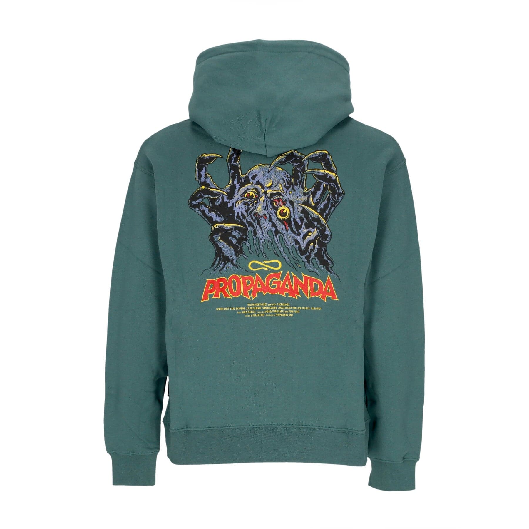 PROPAGANDA Felpa Cappuccio Uomo Melt Hoodie Forest Green - 3