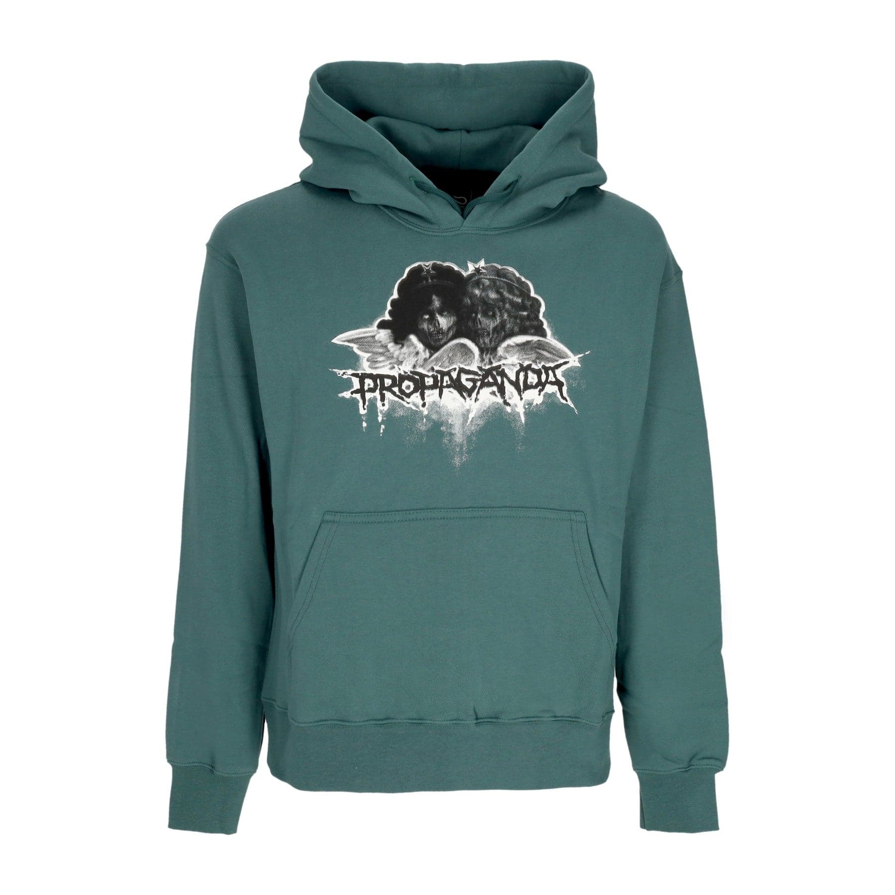 PROPAGANDA Felpa Cappuccio Uomo Innocent Hoodie Forest Green - 3