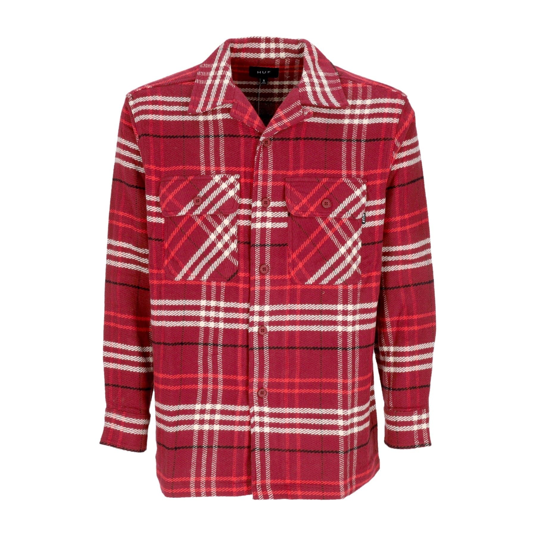 HUF Camicia Manica Lunga Uomo Westridge Woven Shirt Berry - 3