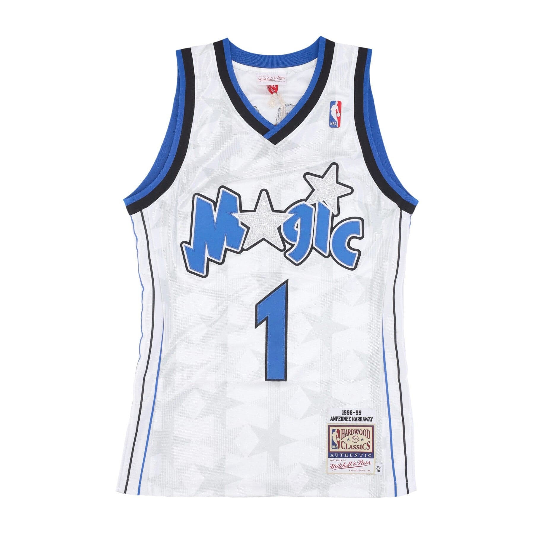 MITCHELL &amp; NESS Canotta Basket Uomo Nba Home Jersey 1998 No 1 Anfernee Hardaway Orlmag White - 3