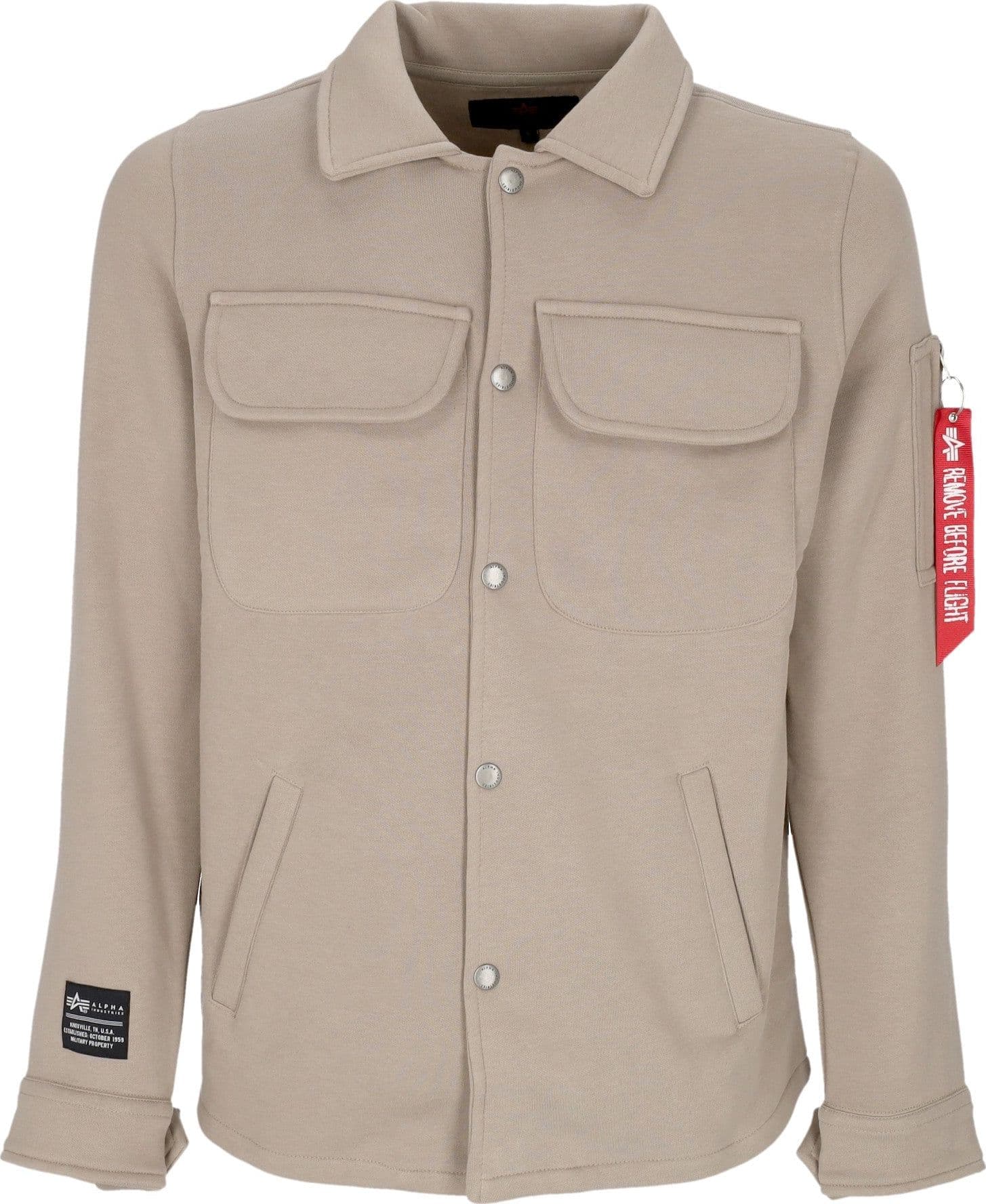 ALPHA INDUSTRIES Camicia Imbottita Uomo Sweat Overshirt Vintage Sand – XL – giacca