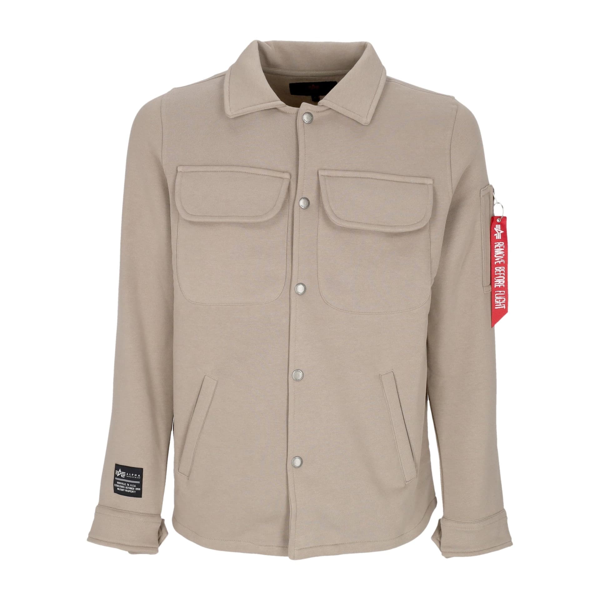 ALPHA INDUSTRIES Camicia Imbottita Uomo Sweat Overshirt Vintage Sand - 4