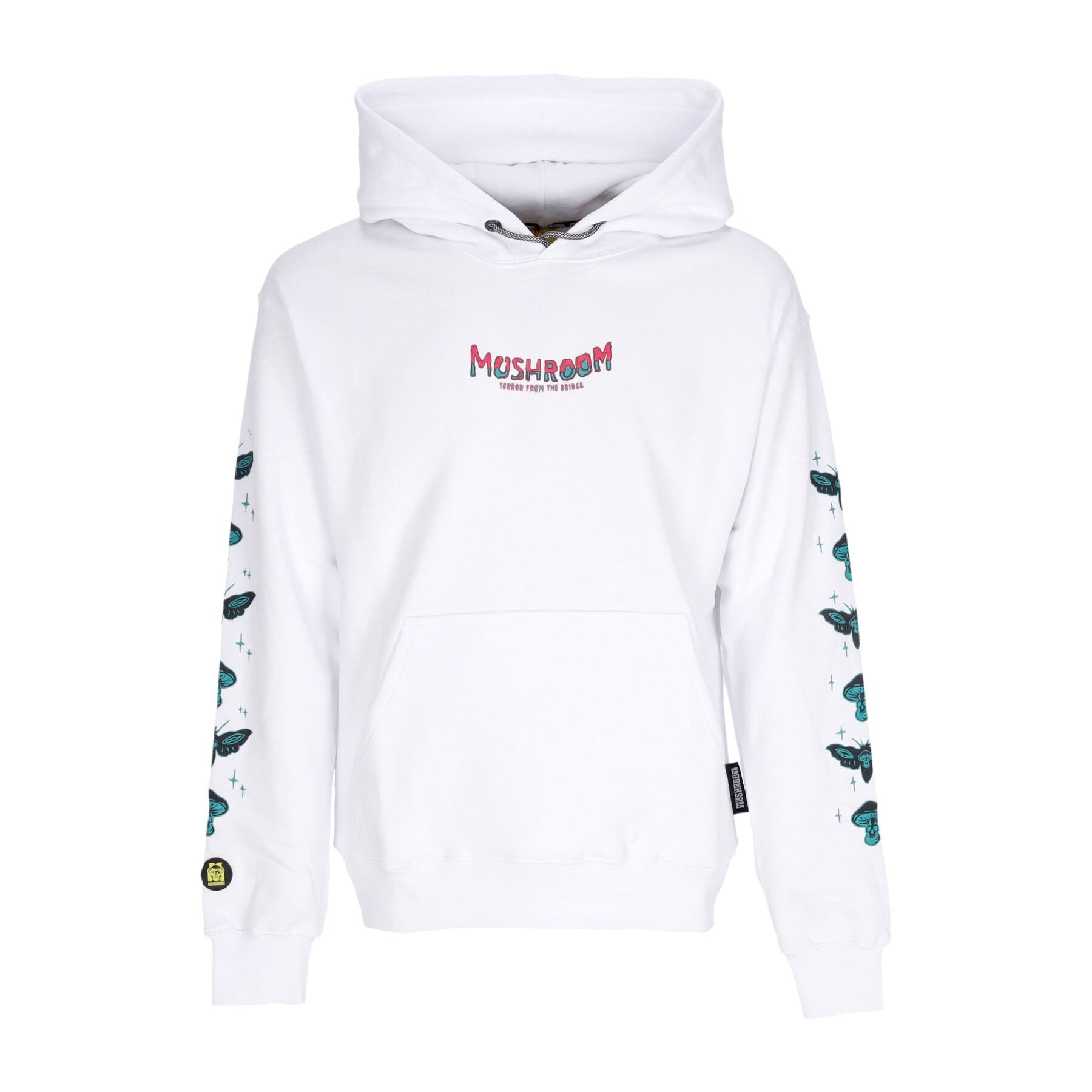 MUSHROOM Felpa Cappuccio Uomo Terror From the Bridge Hoodie White - 3