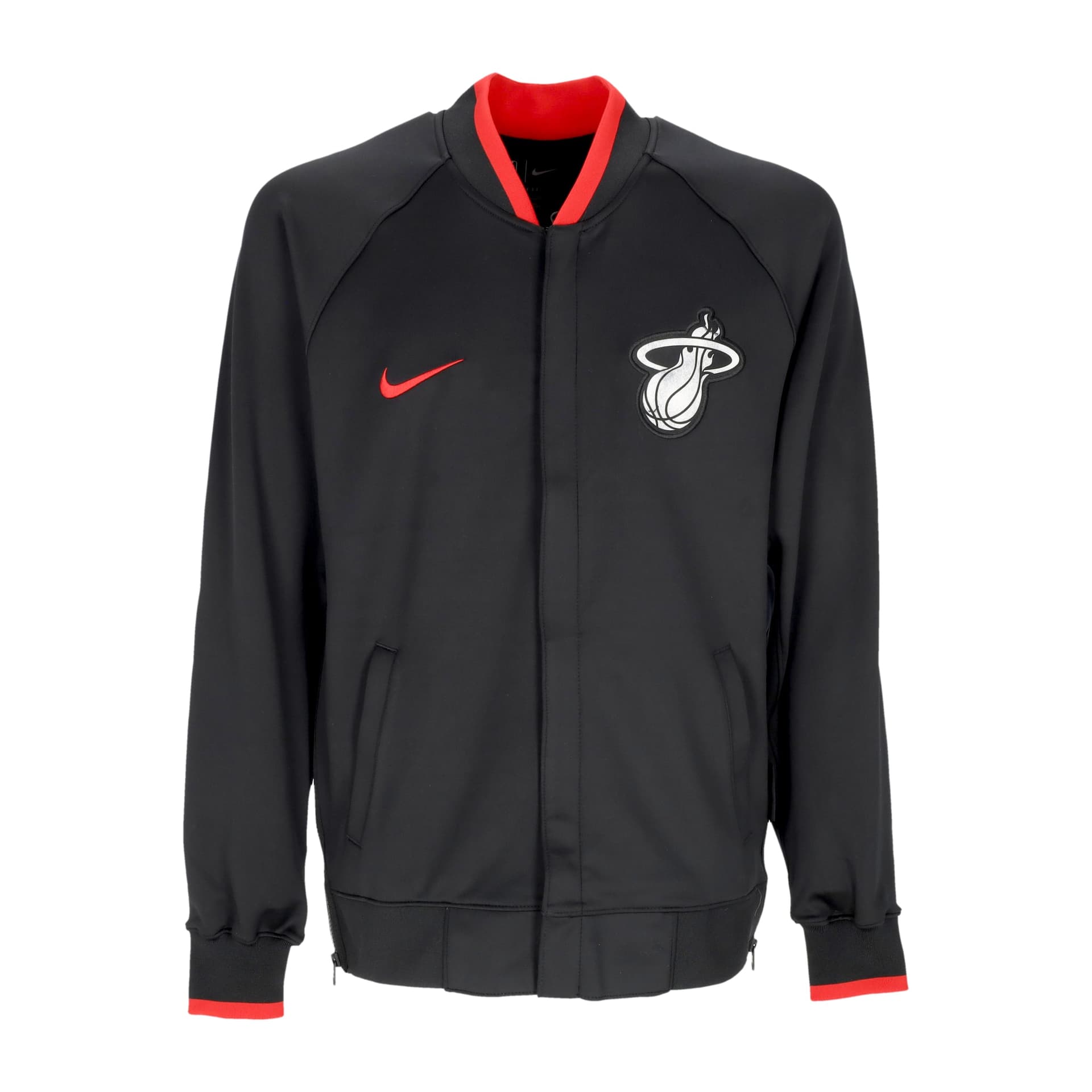 NIKE NBA Felpa Leggera College Uomo Nba City Edition Dri-fit Showtime L/s Full-zip Jacket Miahea Black/fit Silver/university Red - 4