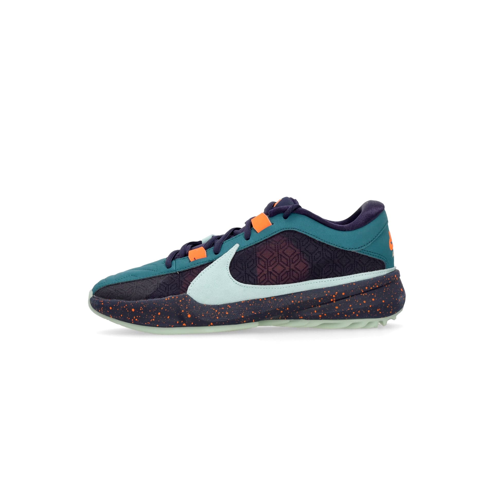 NIKE NBA Scarpa Basket Uomo Zoom Freak 5 Geode Teal/purple Ink/total Orange/jade Ice - 7