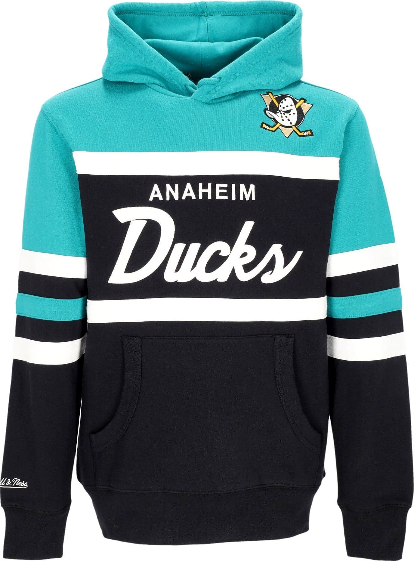 MITCHELL &amp; NESS Felpa Cappuccio Uomo Nhl Head Coach Hoodie Anaduc Original Team Colors – Mitchell & Ness – giacca