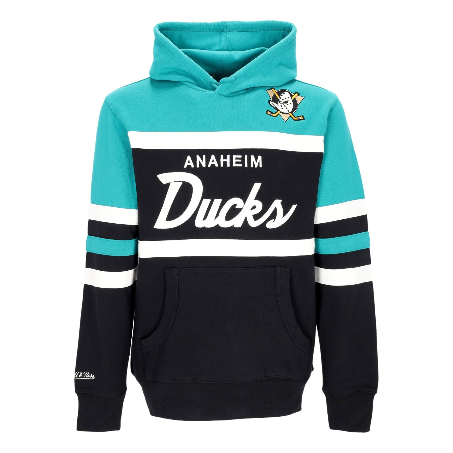 MITCHELL &amp; NESS Felpa Cappuccio Uomo Nhl Head Coach Hoodie Anaduc Original Team Colors - 3
