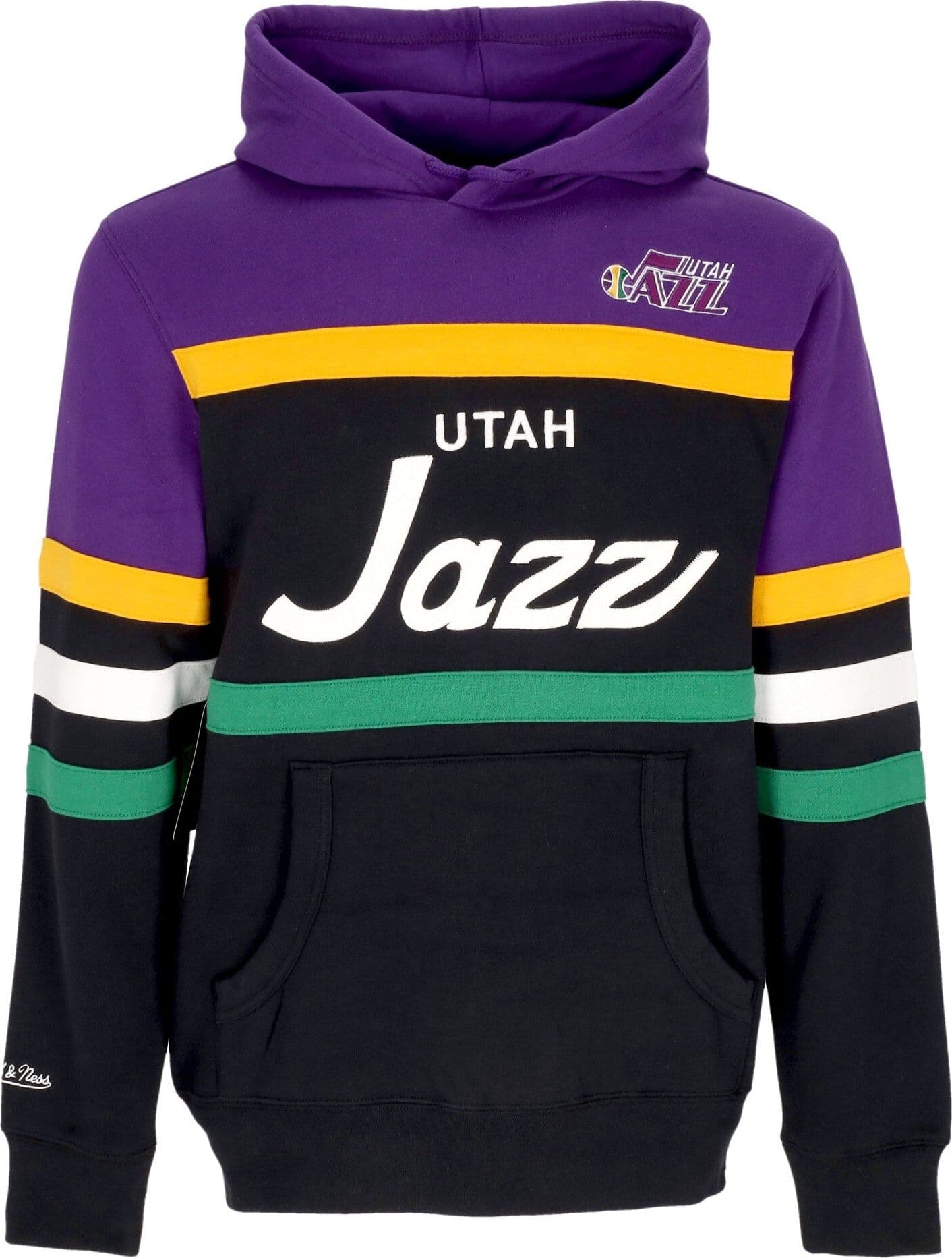 MITCHELL &amp; NESS Felpa Cappuccio Uomo Nba Head Coach Hoodie Utajaz Original Team Colors – Mitchell & Ness – giacca