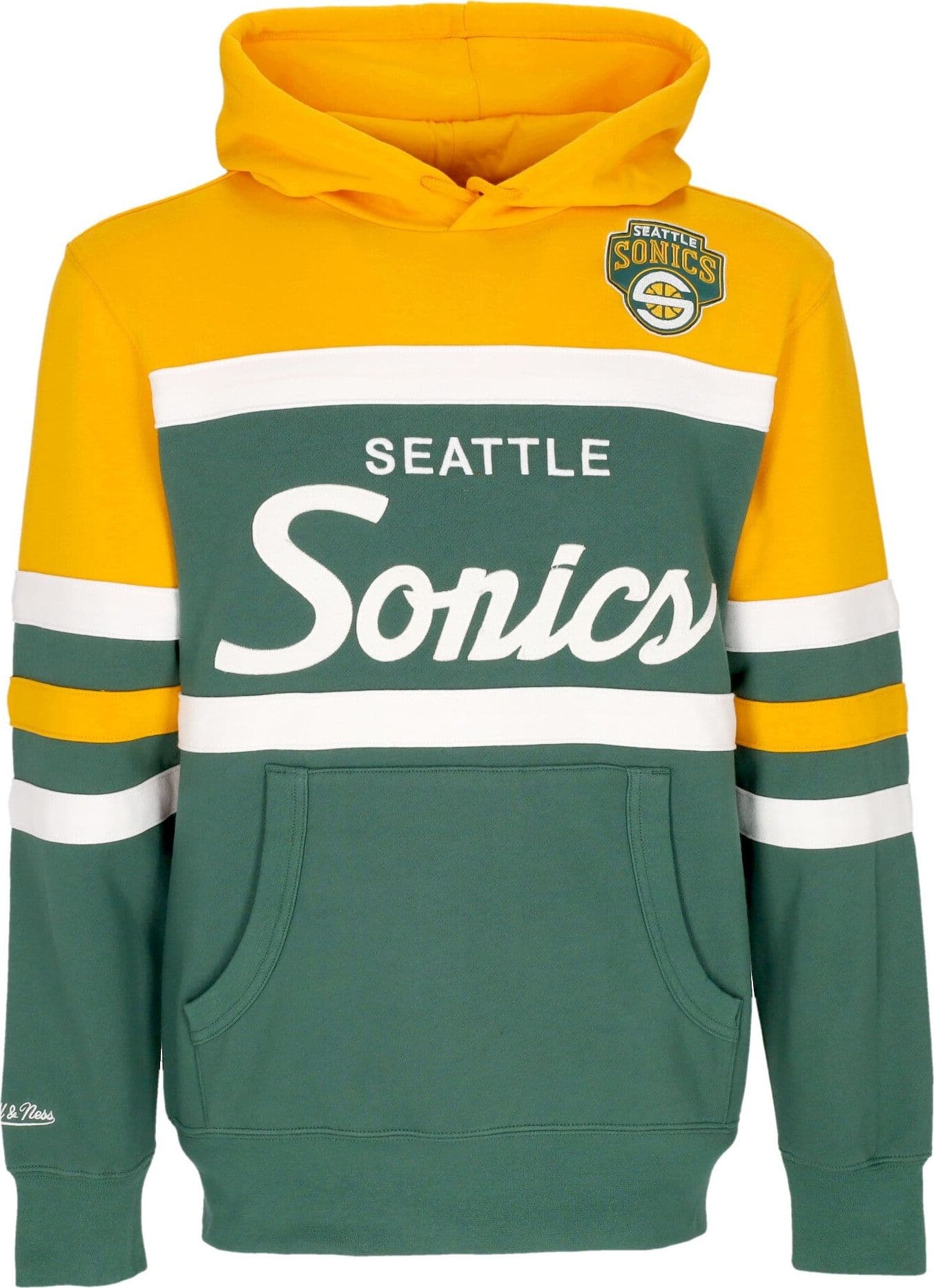 MITCHELL &amp; NESS Felpa Cappuccio Uomo Nba Head Coach Hoodie Seasup Original Team Colors – Mitchell & Ness – giacca
