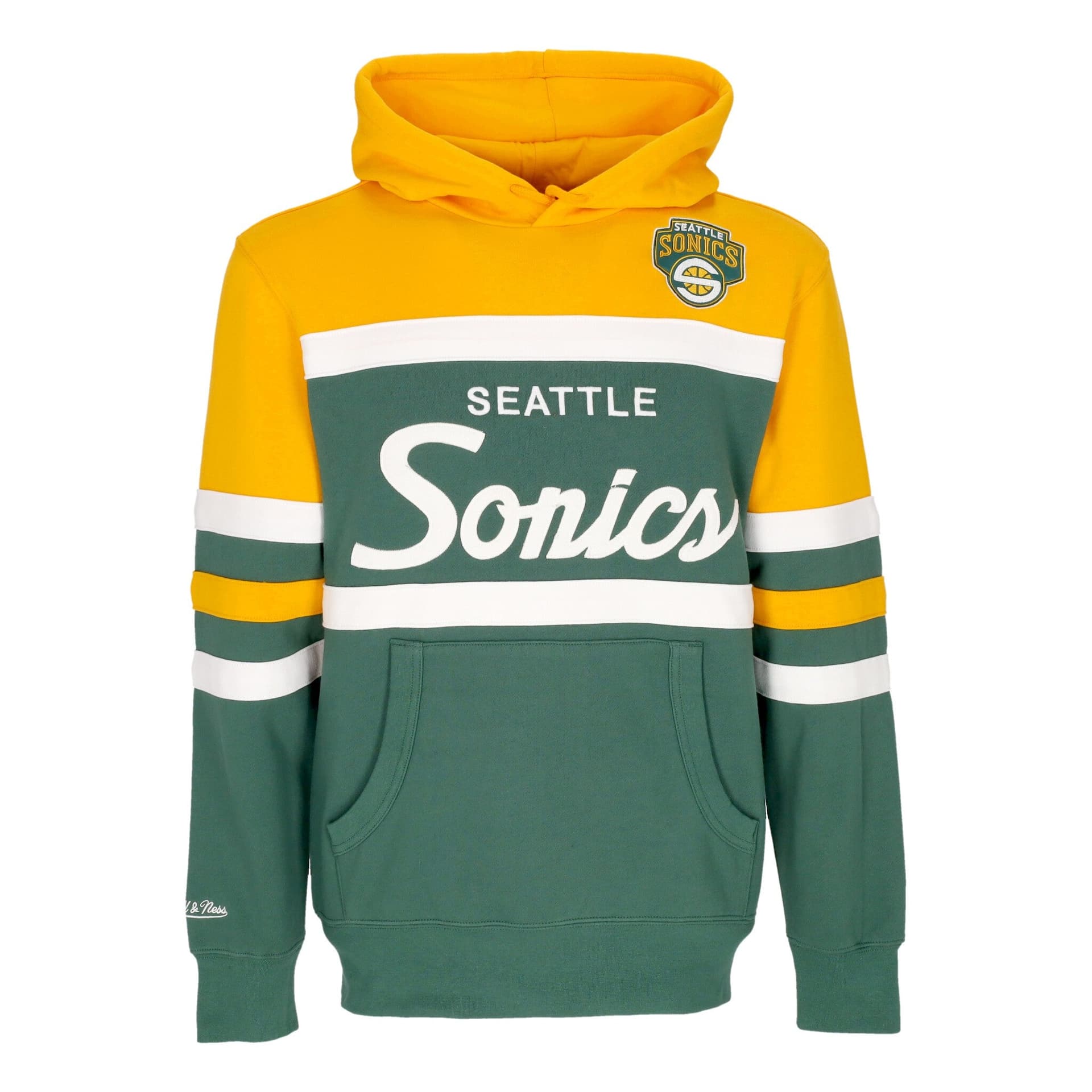 MITCHELL &amp; NESS Felpa Cappuccio Uomo Nba Head Coach Hoodie Seasup Original Team Colors - 3