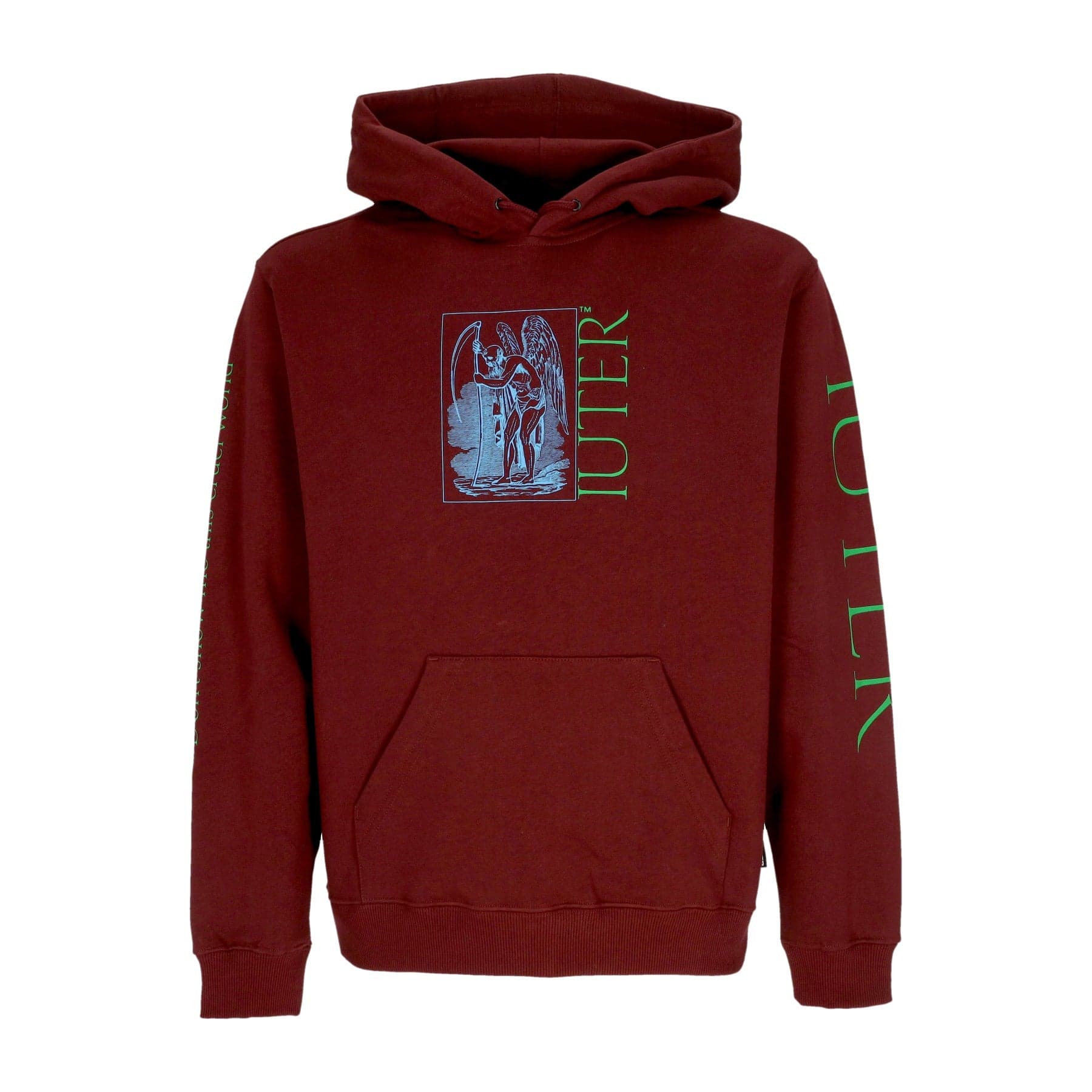 IUTER Felpa Cappuccio Uomo Cruel World Hoodie Burgundy - 5