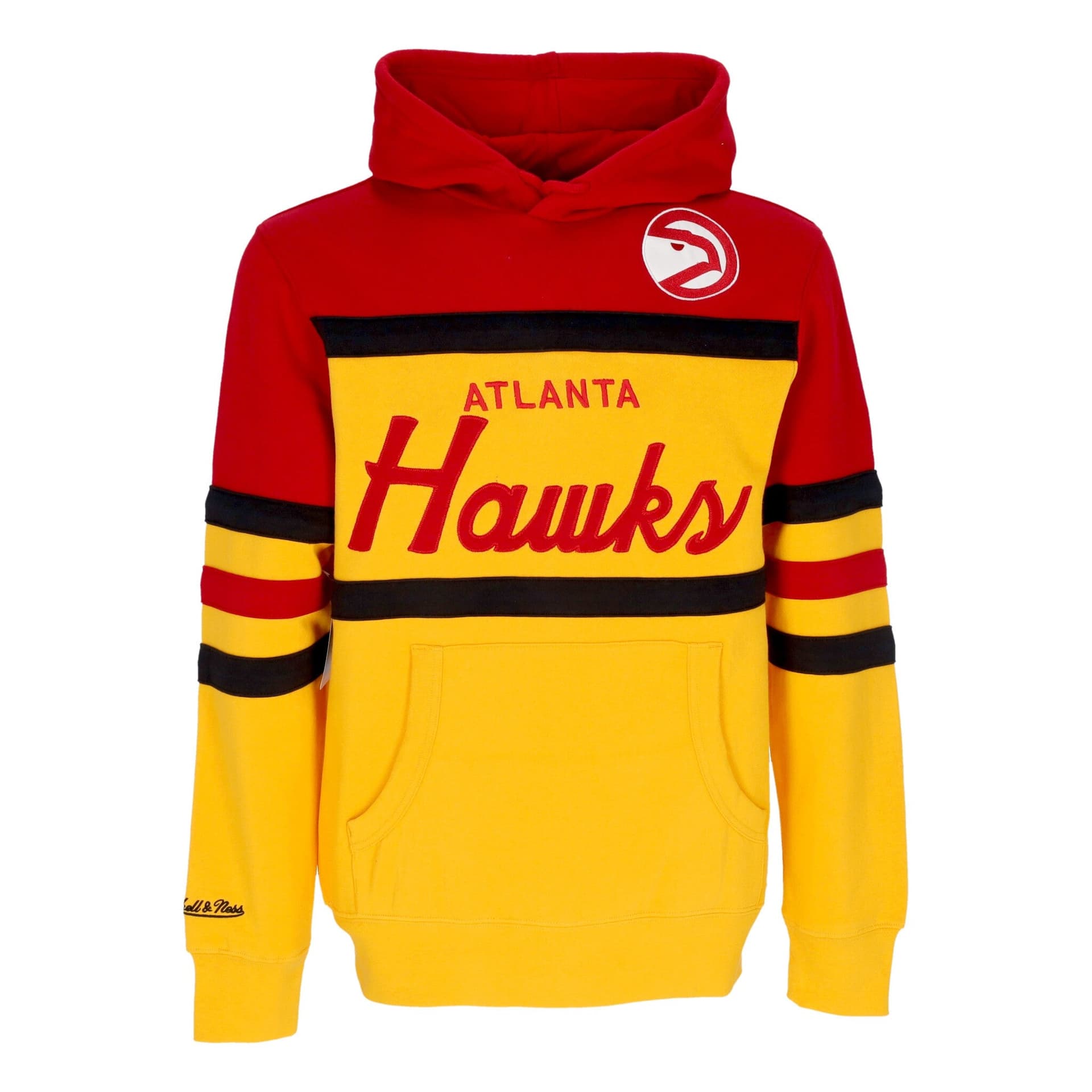 MITCHELL &amp; NESS Felpa Cappuccio Uomo Nba Head Coach Hoodie Atlhaw Original Team Colors - 3