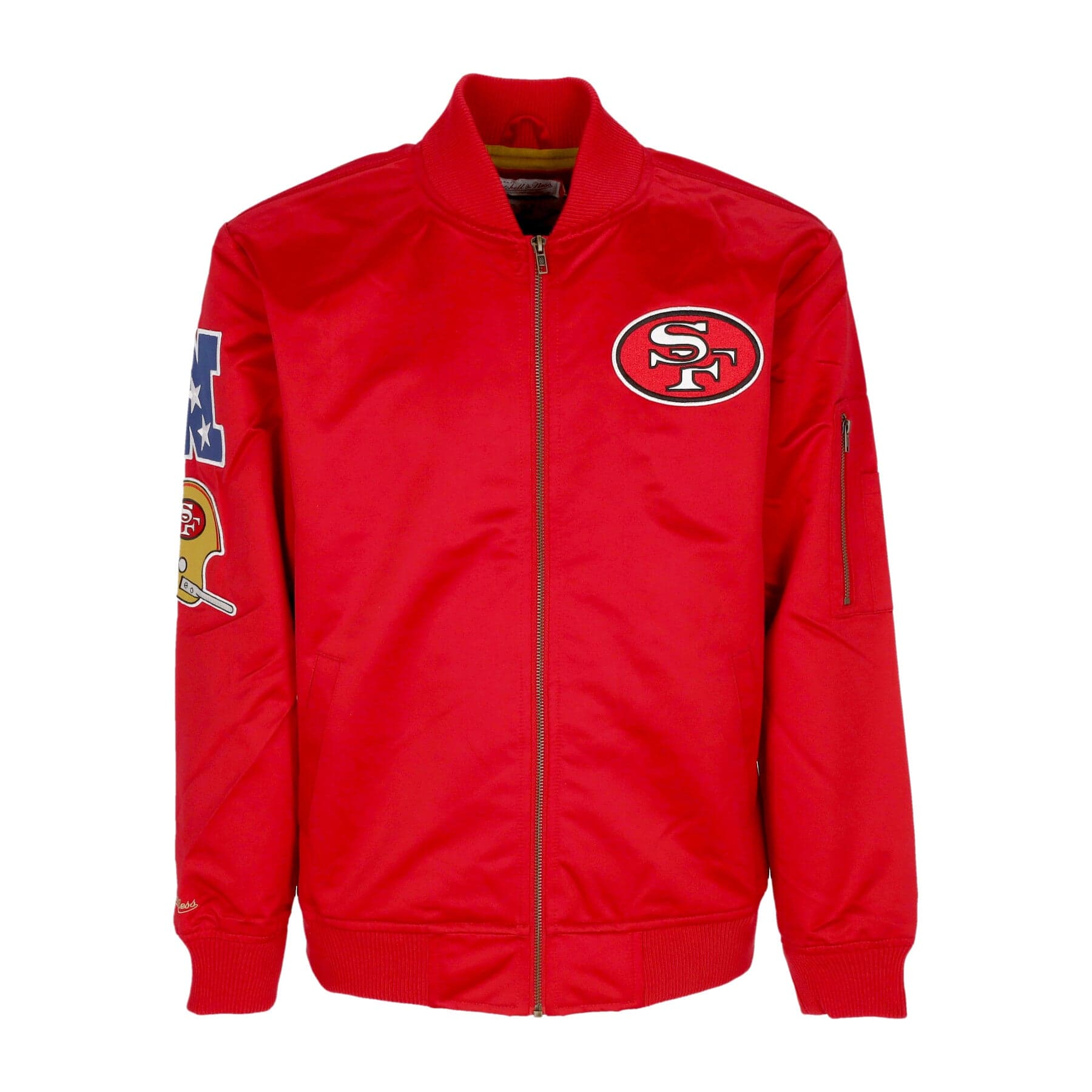 MITCHELL & NESS Giubbotto Bomber Uomo Nfl Lightweight Satin Bomber Saf49e Original Team Colors