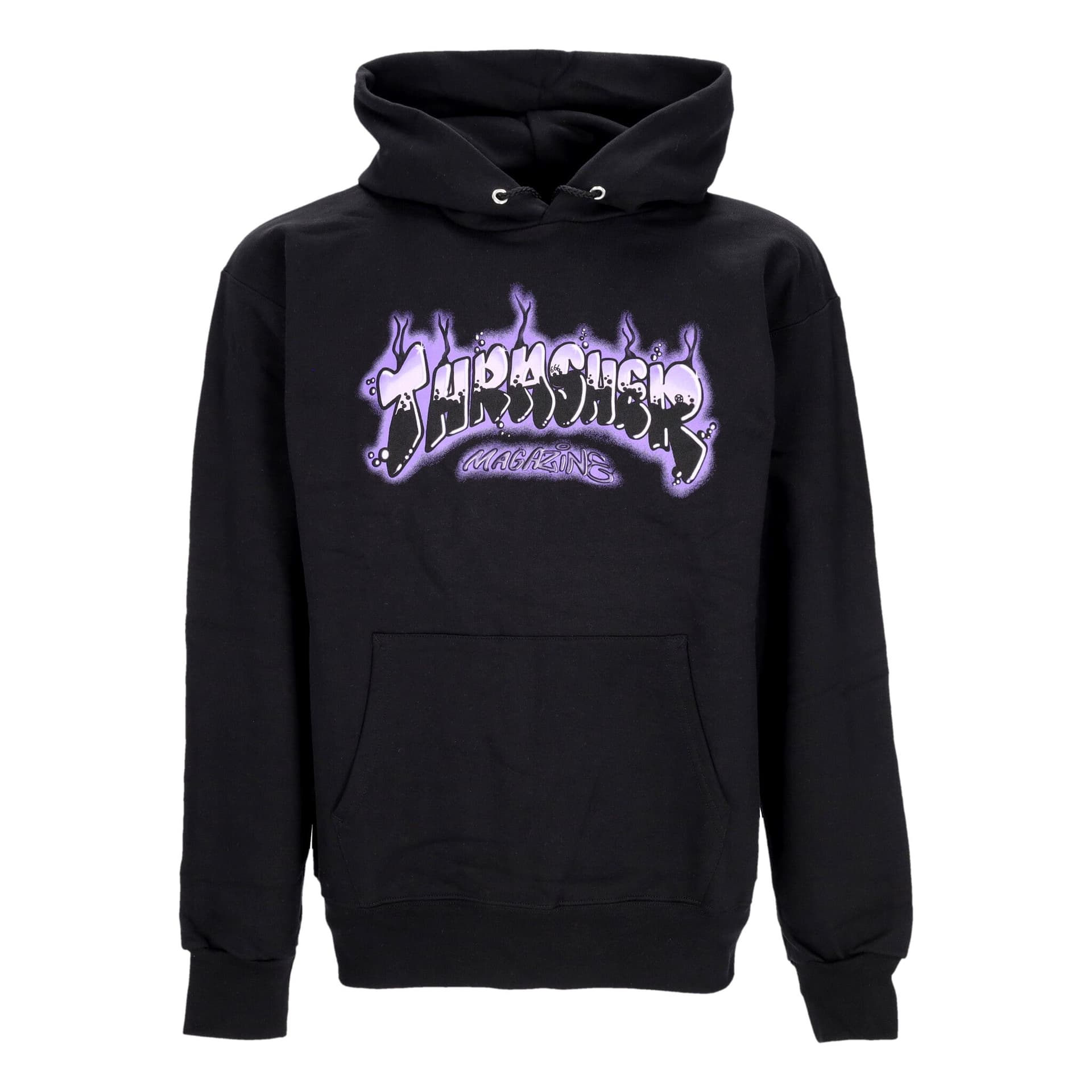 THRASHER Felpa Cappuccio Uomo Airbrush Hoodie Black/purple - 3