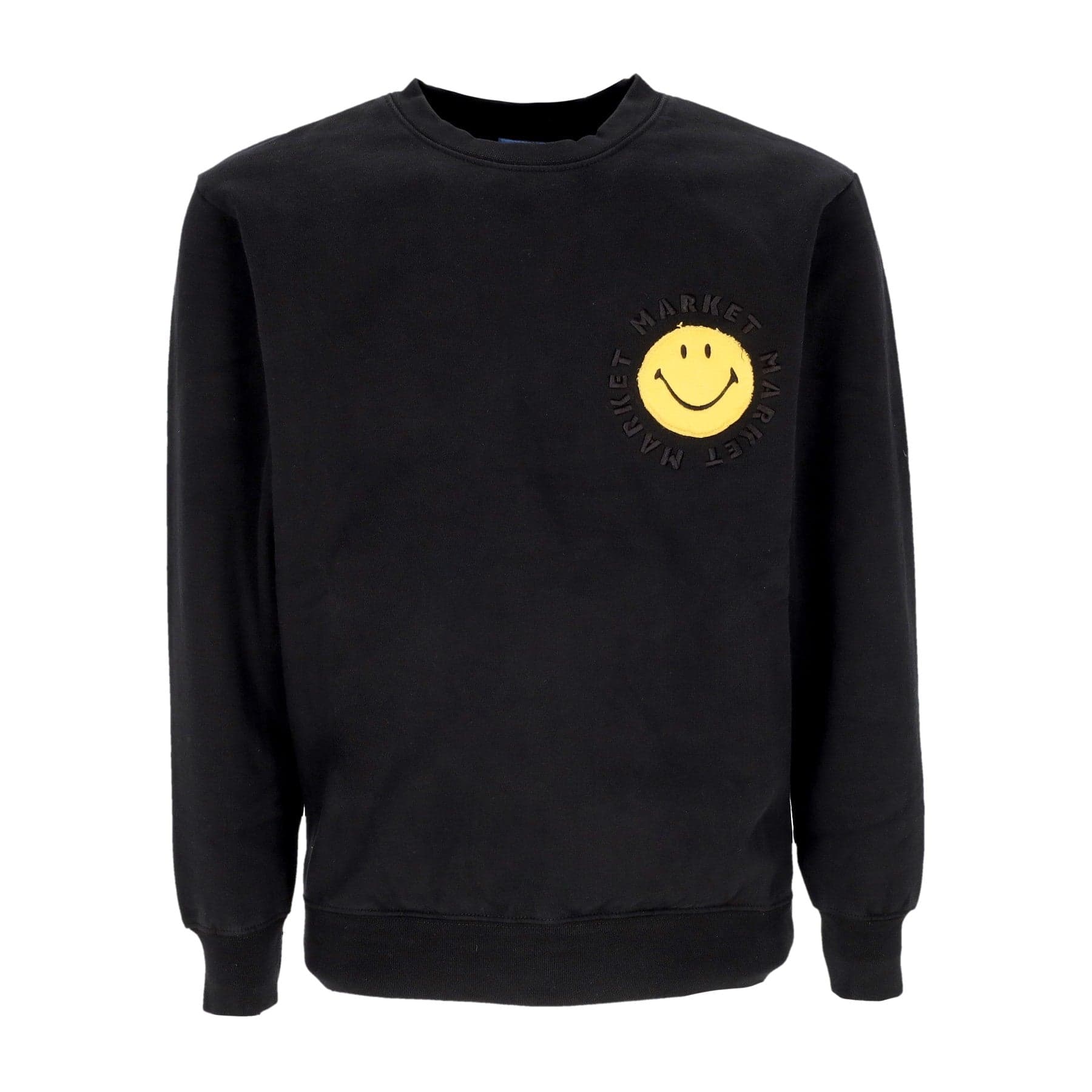 MARKET Felpa Girocollo Uomo Smiley Vintage Wash Crewneck X Smiley Washed Black - 3