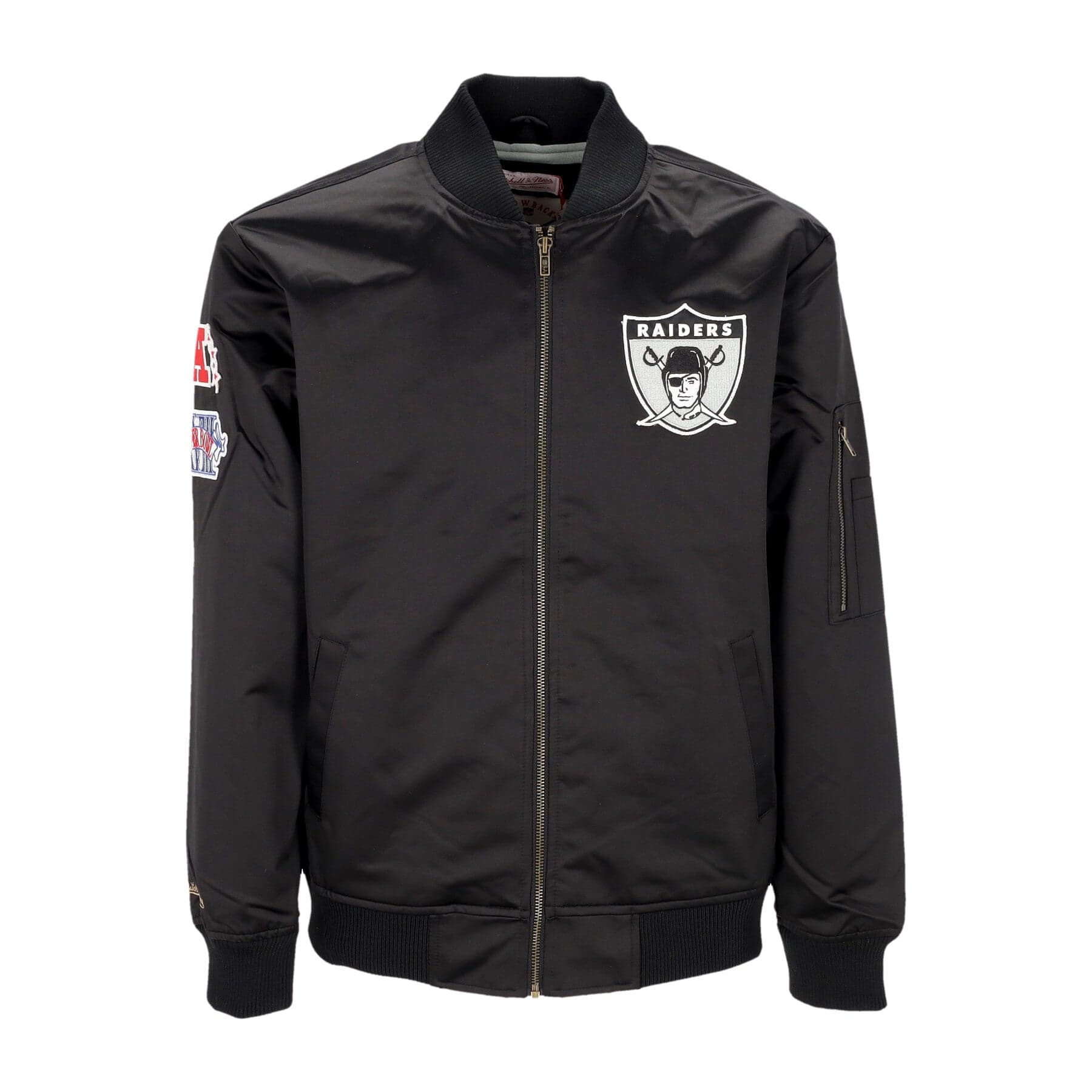 MITCHELL &amp; NESS Giubbotto Bomber Uomo Nfl Lightweight Satin Bomber Oakrai Original Team Colors - 4