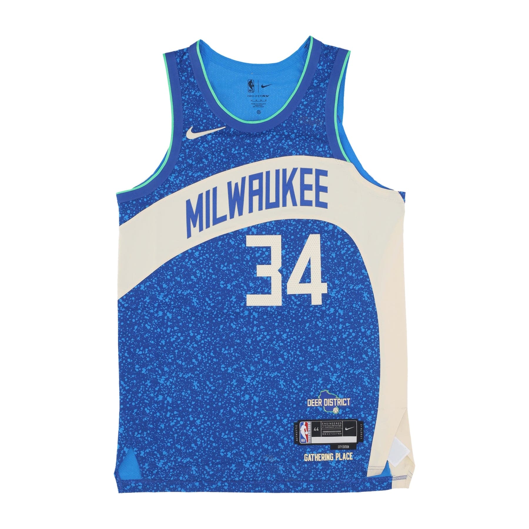 NIKE NBA Canotta Basket Uomo Nba City Edition 2023/24 Adv Authentic Jersey No 34 Giannis Antetokounmpo Milbuc Photo Blue - 3
