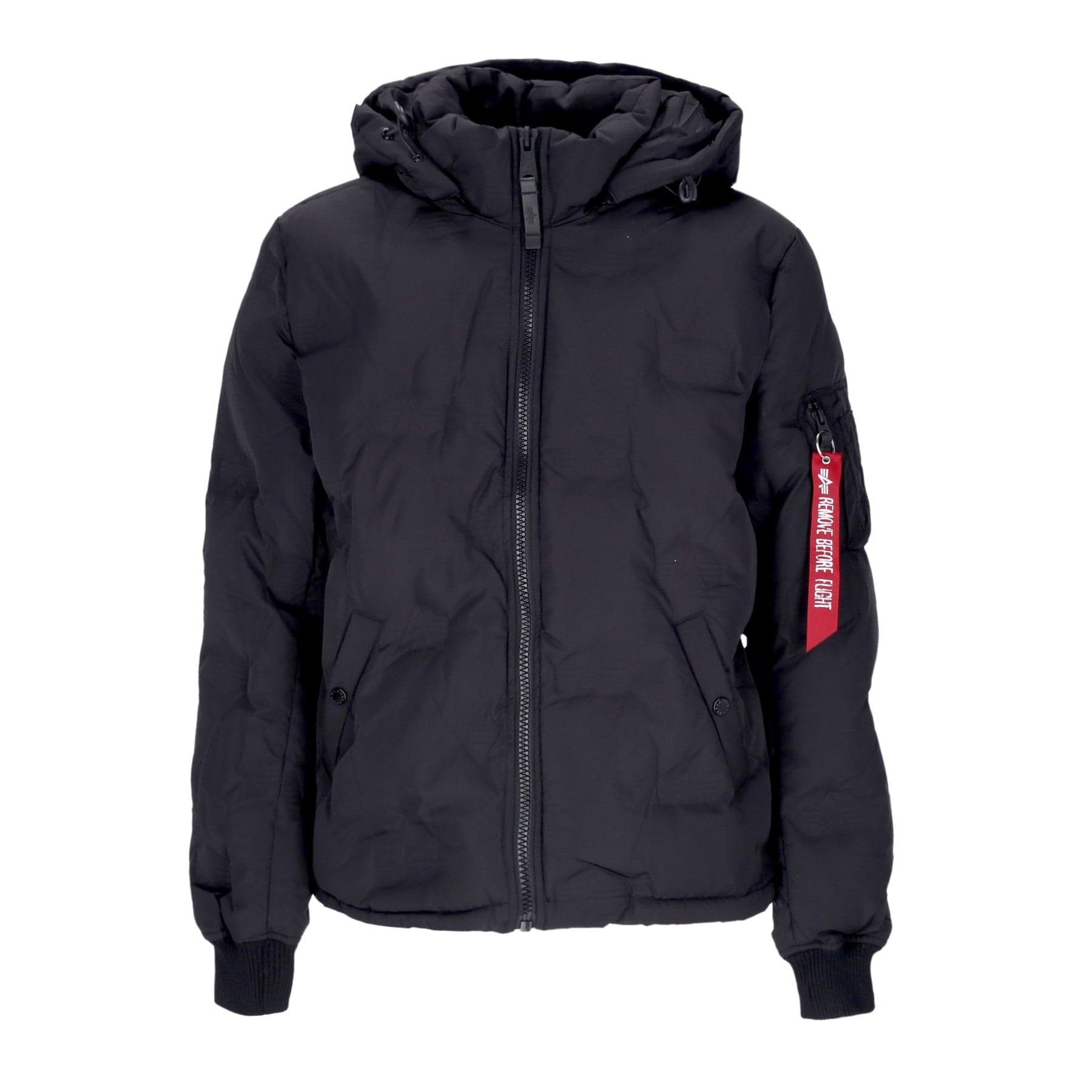 ALPHA INDUSTRIES Piumino Uomo Hooded Logo Puffer Black - 6
