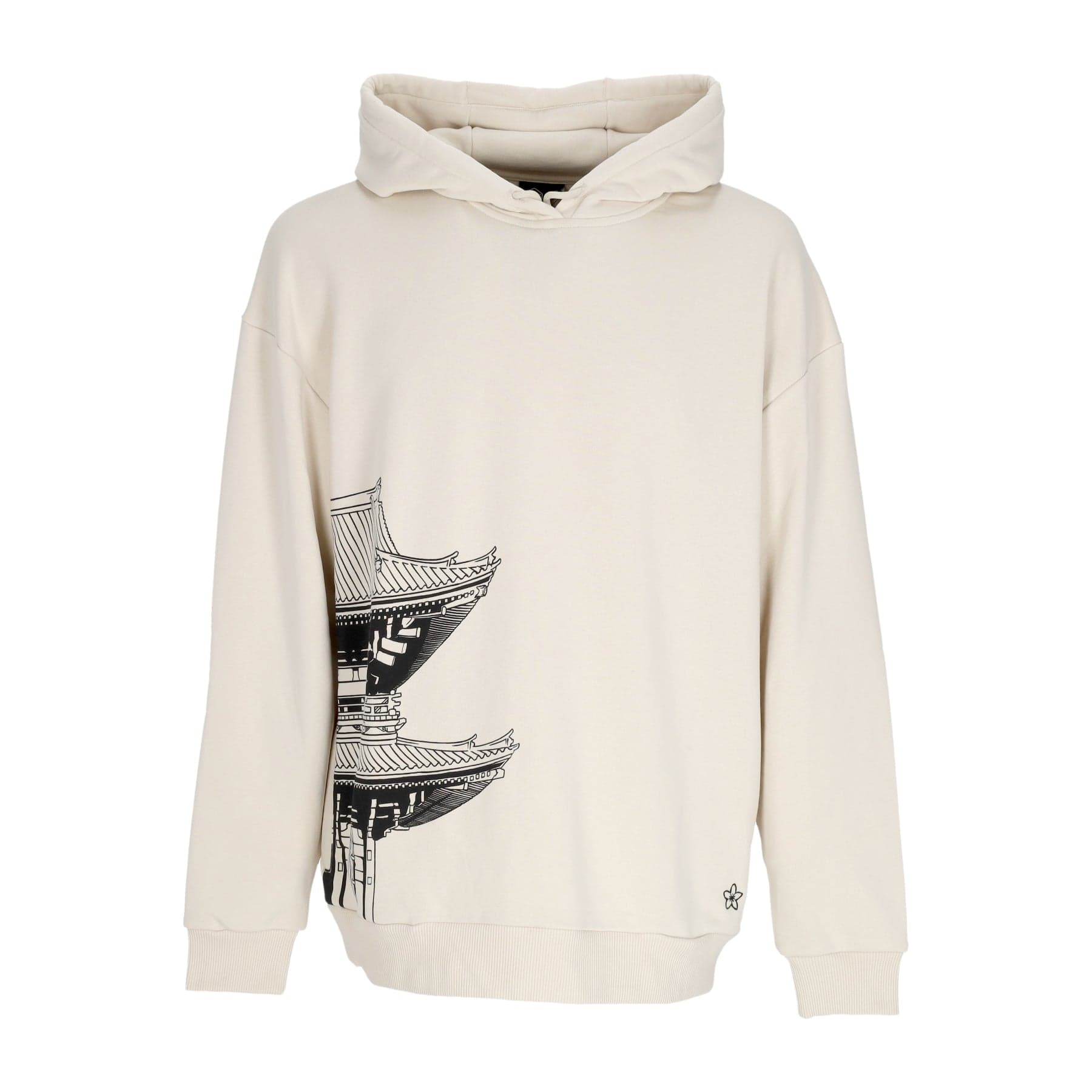 DOLLY NOIRE Felpa Leggera Cappuccio Uomo Bench Tokyo Over Hoodie Beige/black - 3