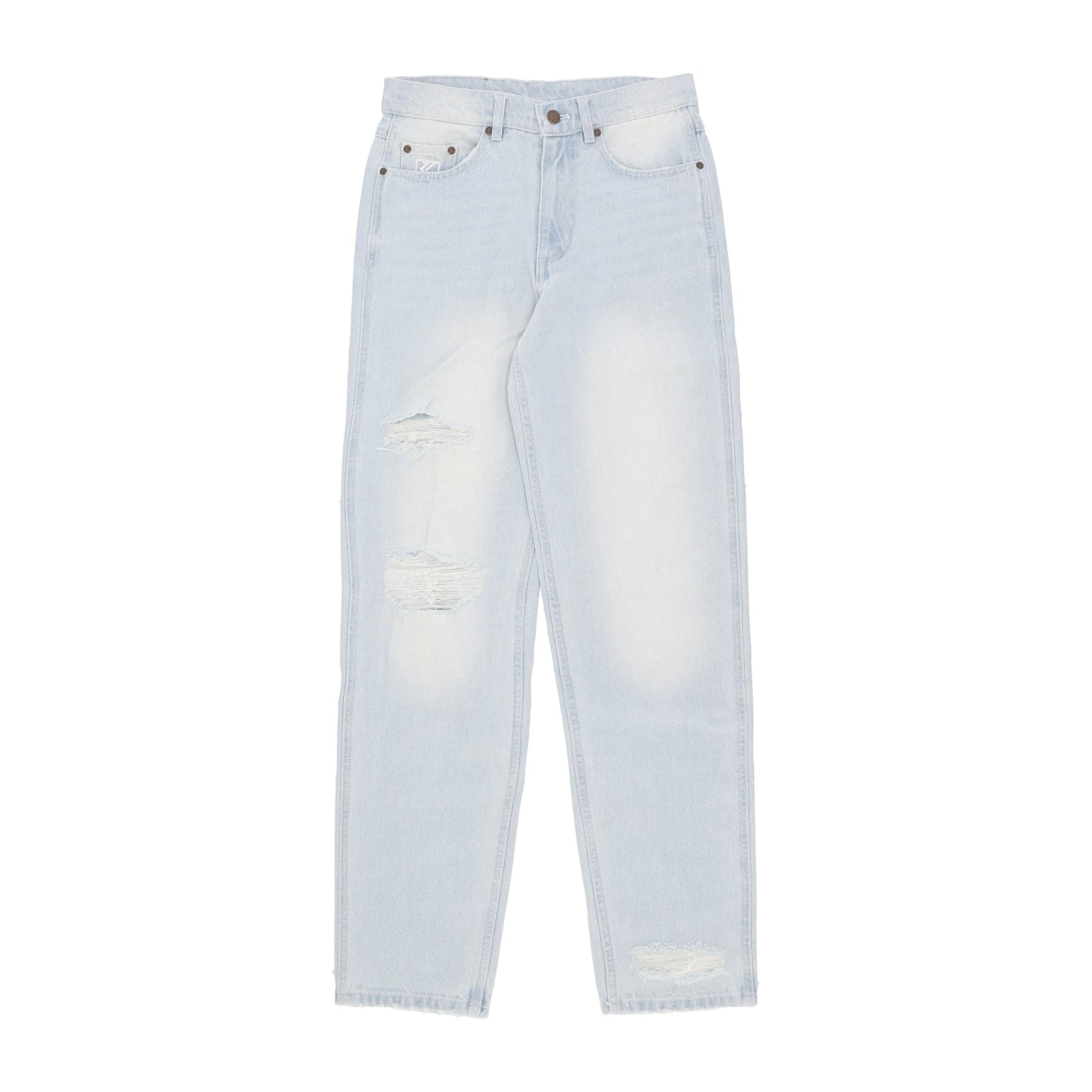 KARL KANI Jeans Uomo Baggy Five Pocket Heavy Distressed Denim Pant Light Blue - 3