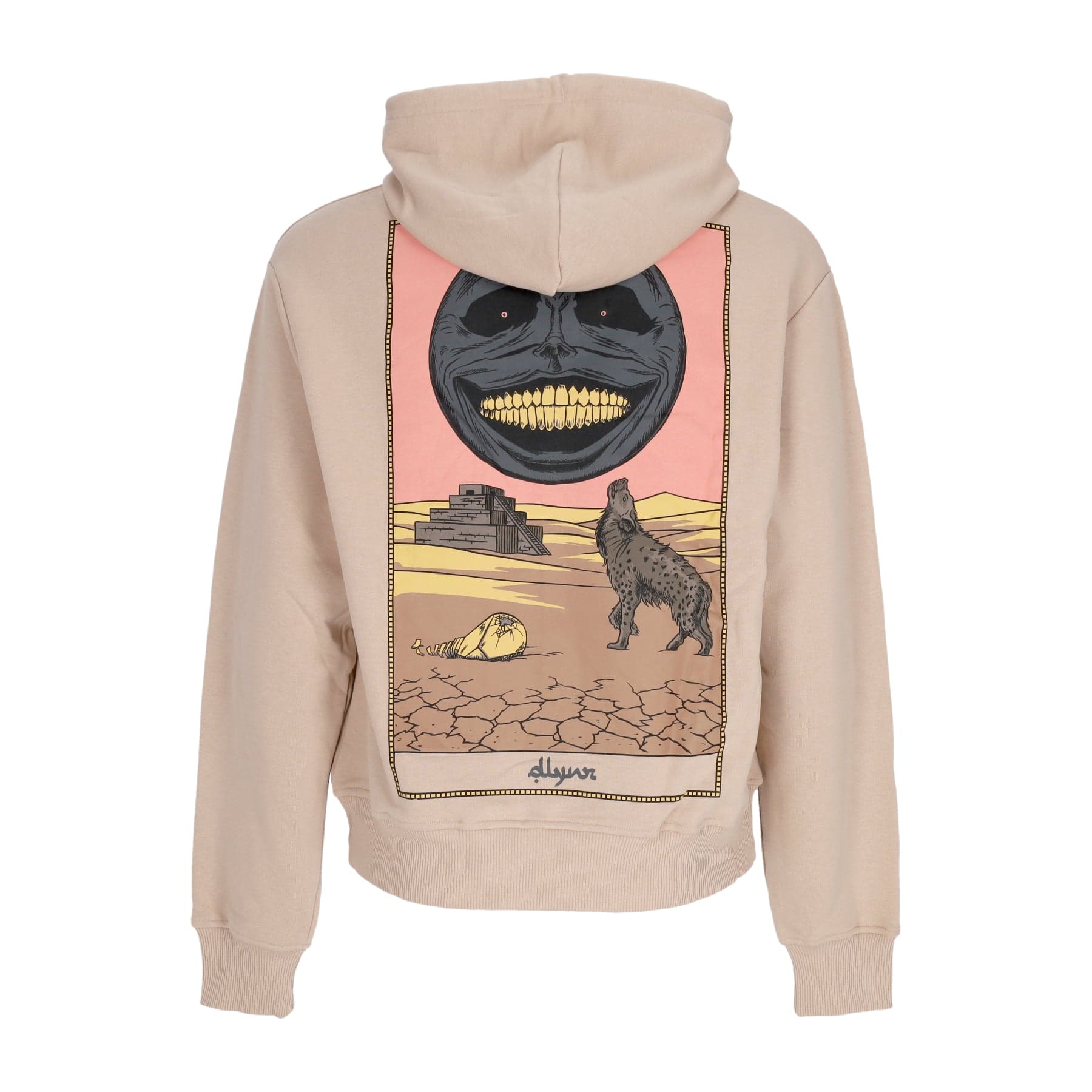 DOLLY NOIRE Felpa Leggera Cappuccio Uomo Black Moon Tarot Hoodie Beige – S – giacca
