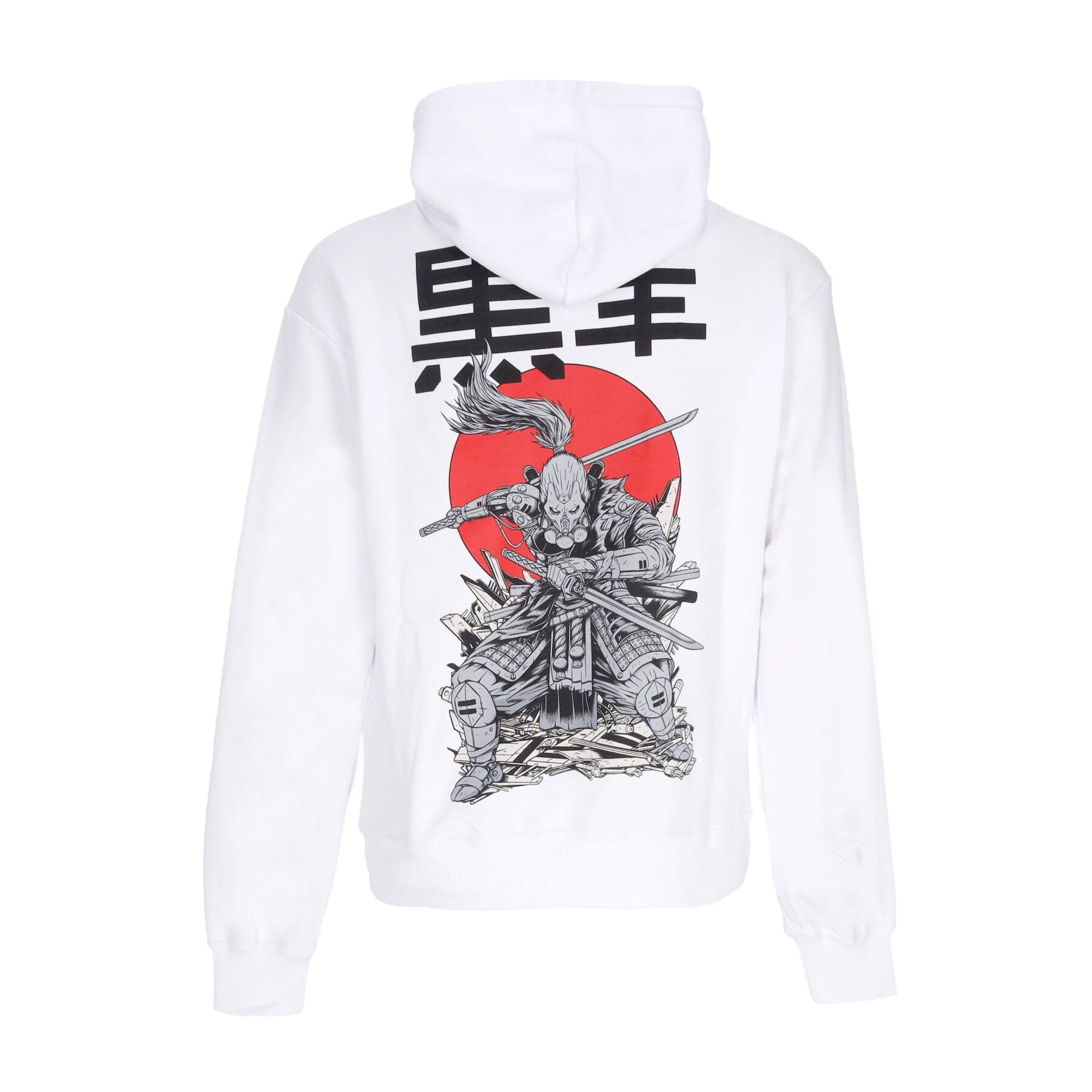 DOLLY NOIRE Felpa Leggera Cappuccio Uomo Miyamoto Musashi Hoodie White - 3