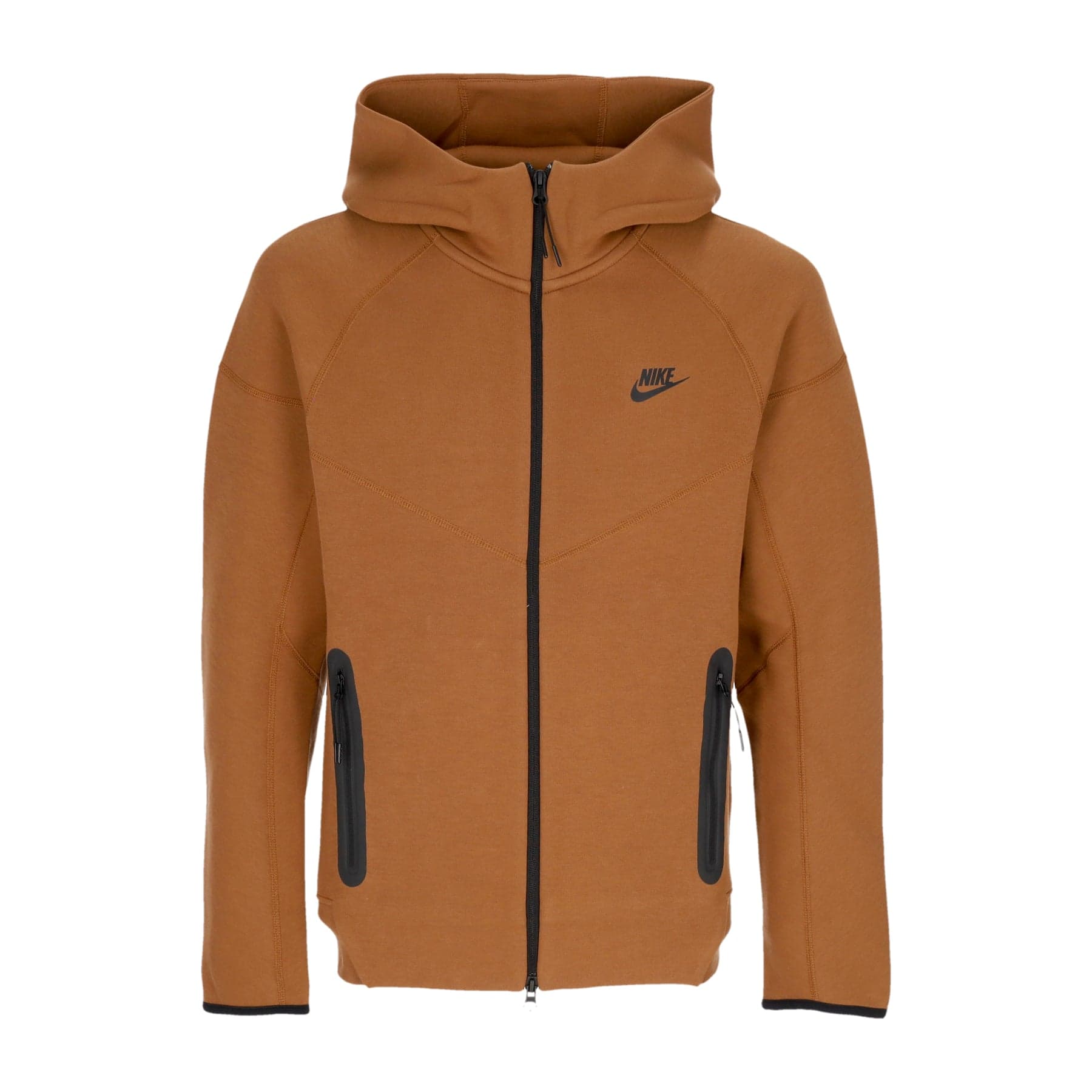 Nike Felpa Leggera Cappuccio Zip Uomo Tech Fleece Full-zip Windrunner Hoodie Lt British Tan/black - 3