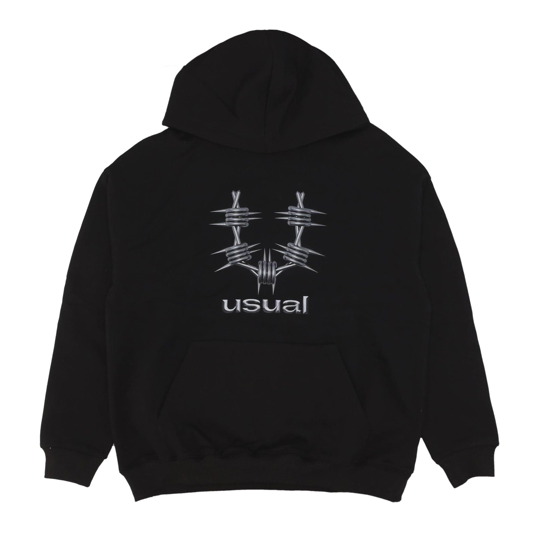 USUAL Felpa Leggera Cappuccio Uomo Metal Hoodie Black - 4