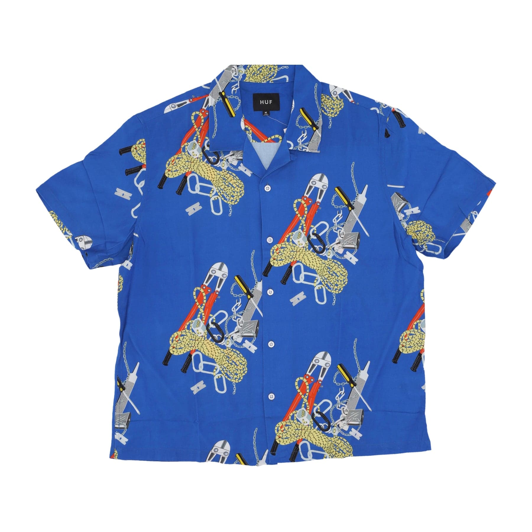 HUF Camicia Manica Corta Uomo Skidrokyo Resort Top Royal - 4