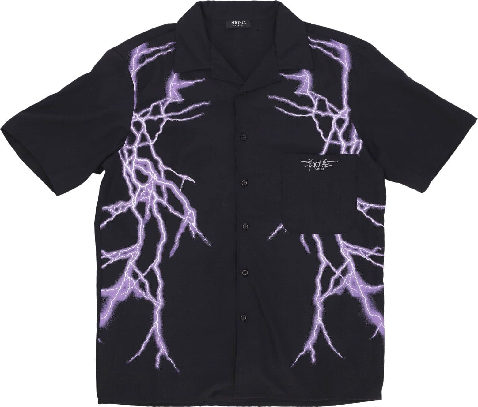 PHOBIA Camicia Manica Corta Uomo Lateral Lightning Shirt Black/purple – giacca