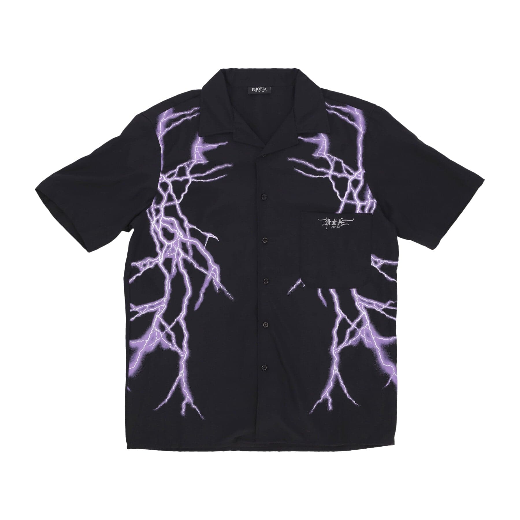 PHOBIA Camicia Manica Corta Uomo Lateral Lightning Shirt Black/purple - 7