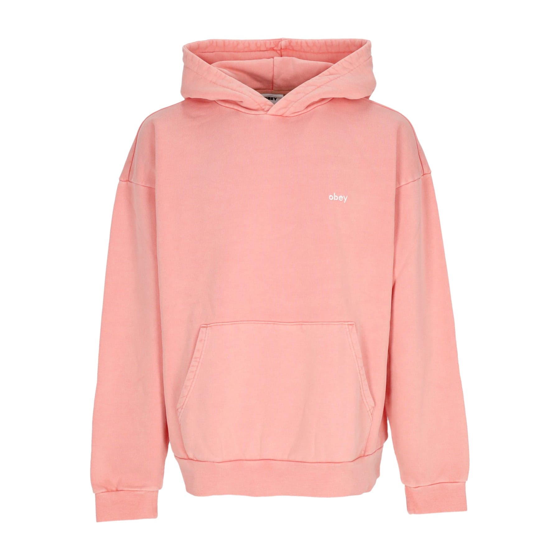 OBEY Felpa Leggera Cappuccio Uomo Lowercase Pigment Hoodie Fleece Pigment Shell Pink - 3