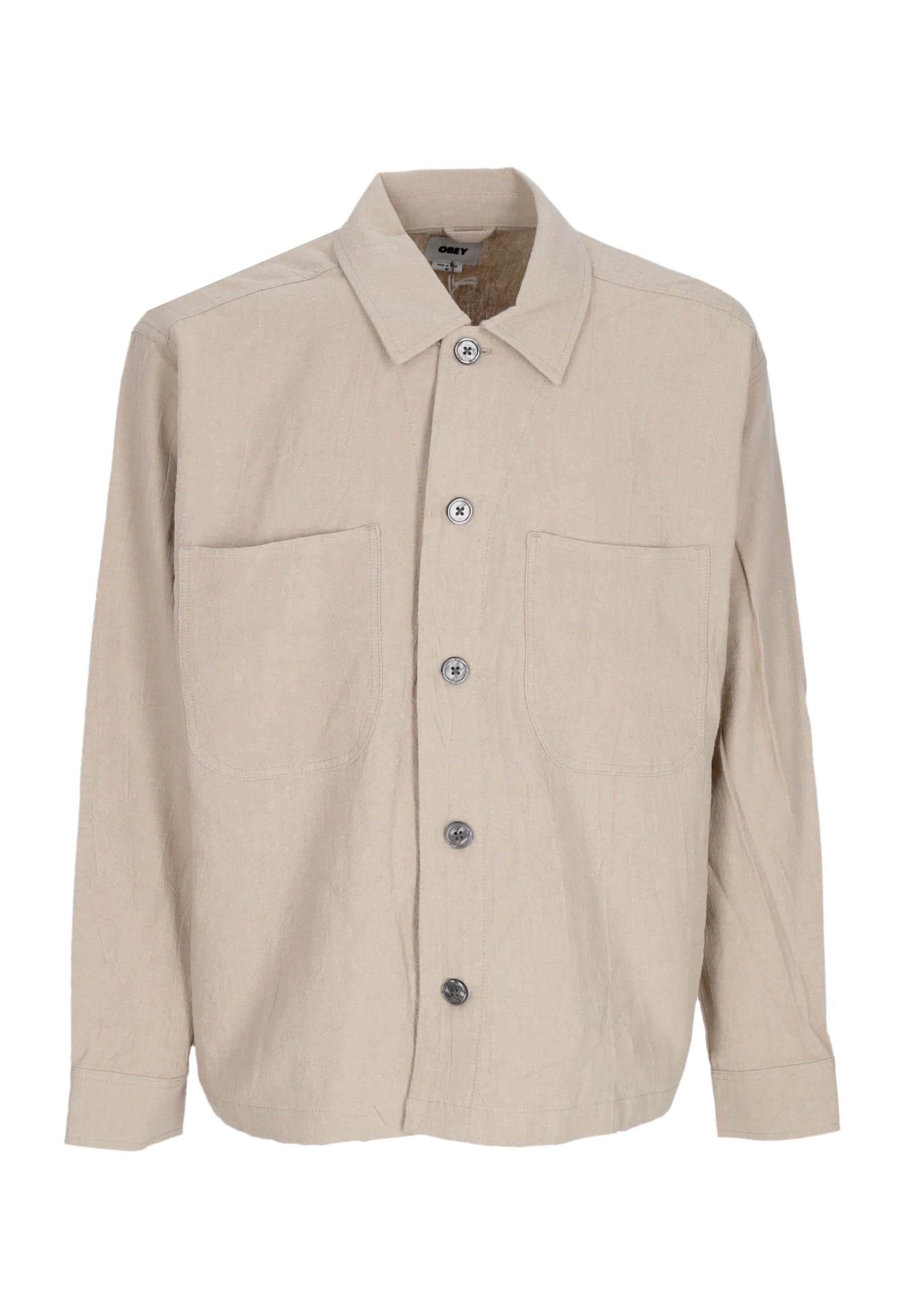 OBEY Camicia Manica Lunga Uomo Antonio Utility Shirt Jacket Oatmeal - 5