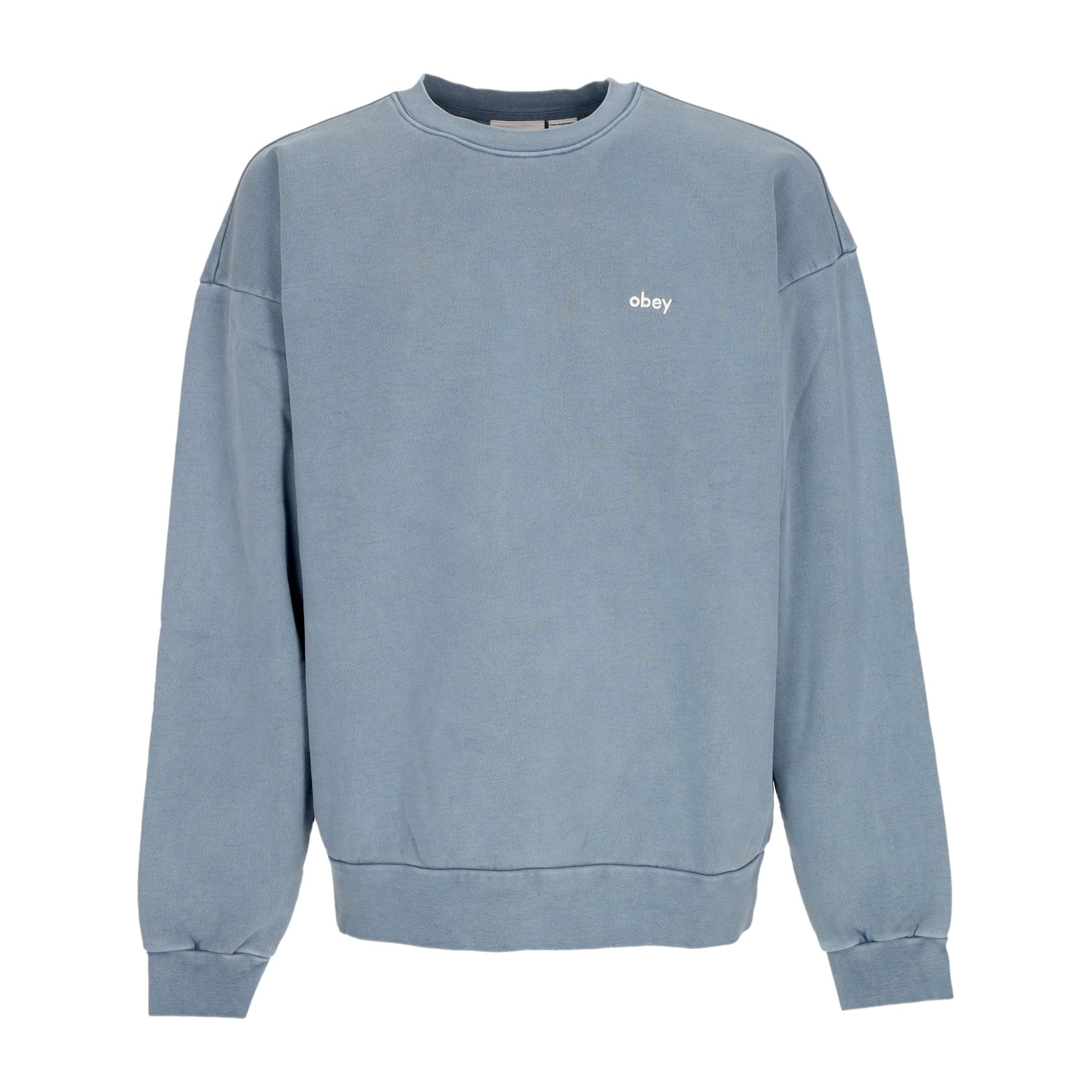 OBEY Felpa Leggera Girocollo Uomo Lowercase Pigment Crew Fleece Pigment Coronet Blue - 3