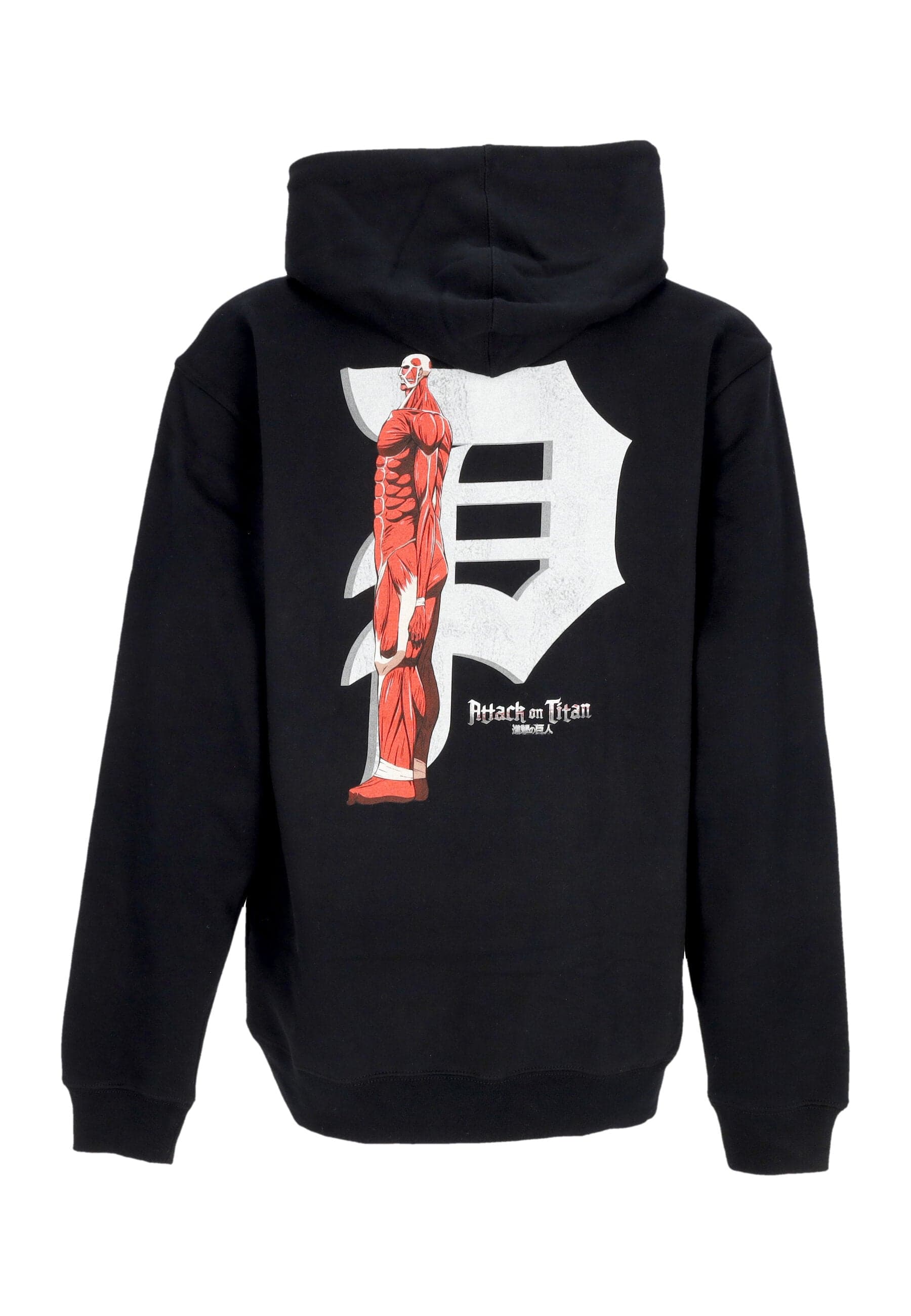 PRIMITIVE Felpa Cappuccio Uomo Colossal Dirty P Hoodie X Attack On Titan Black - 5