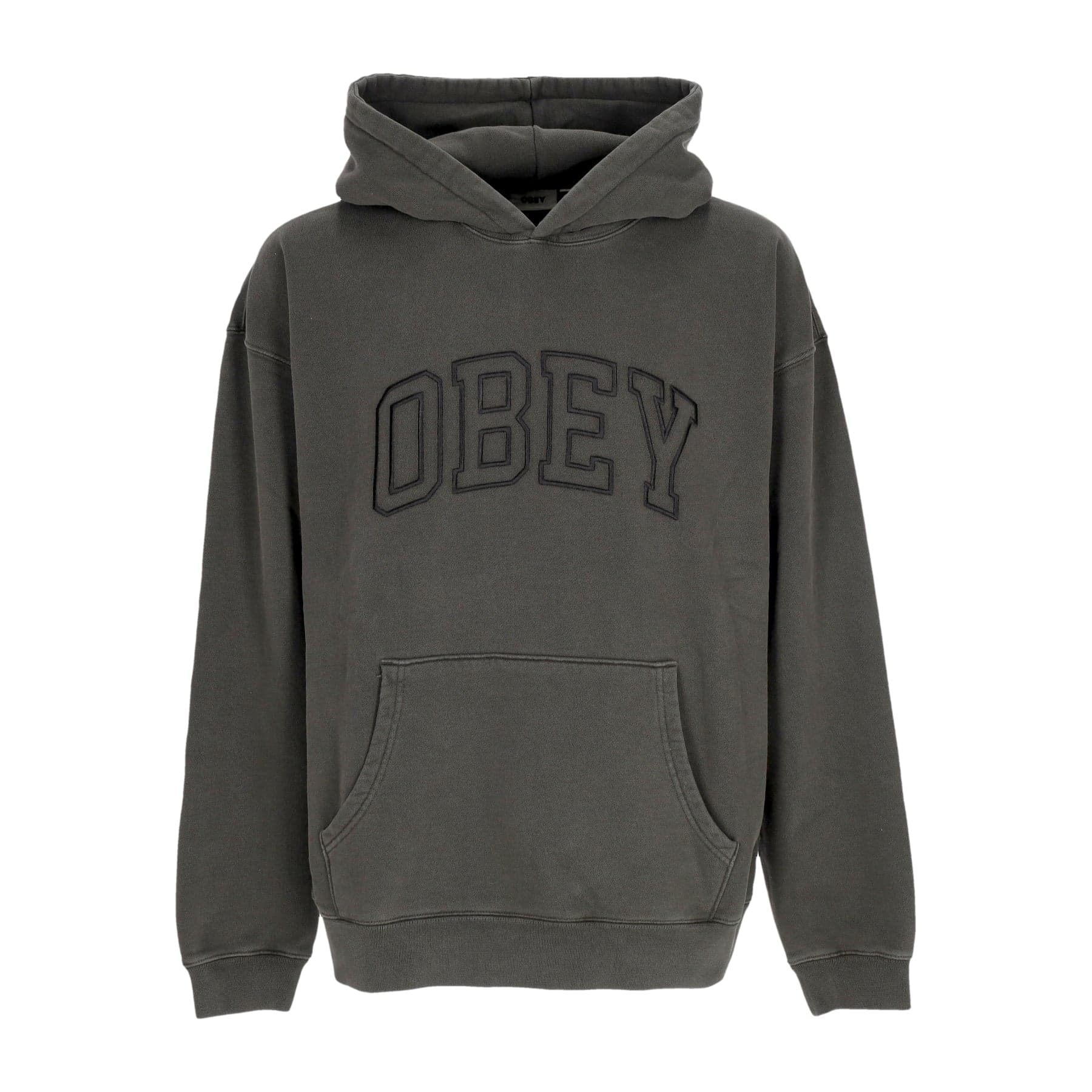 OBEY Felpa Leggera Cappuccio Uomo Pigment Collegiate Extra Heavy Hoodie Pigment Pirate Black - 3