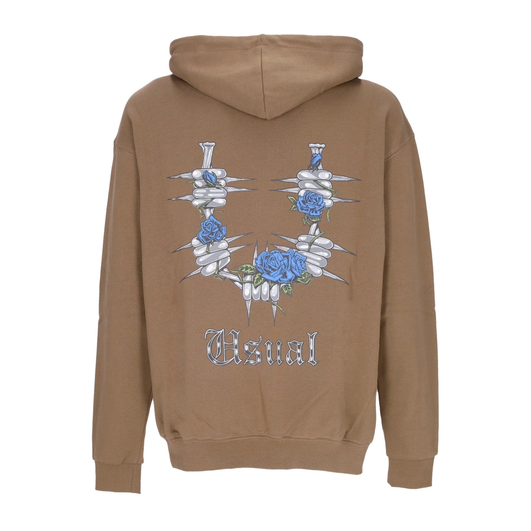 USUAL Felpa Cappuccio Uomo Barrio Hoodie Brown - 4
