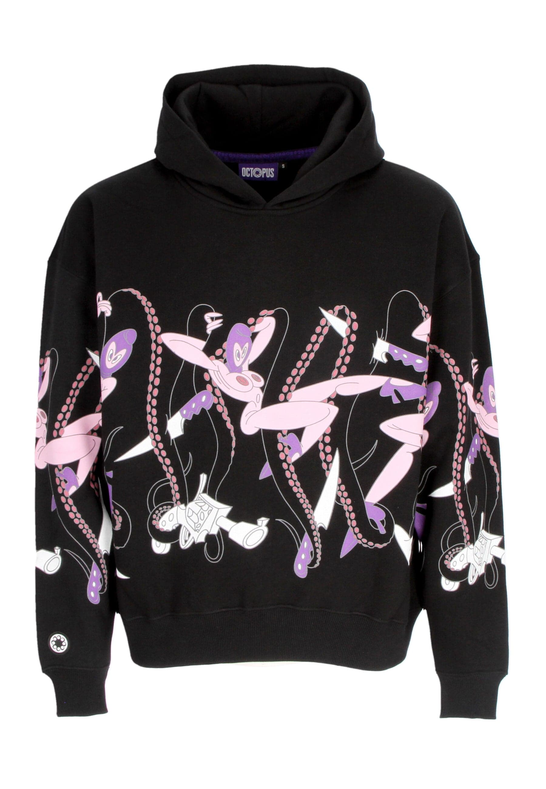 OCTOPUS Felpa Cappuccio Uomo Love Hoodie Black - 3