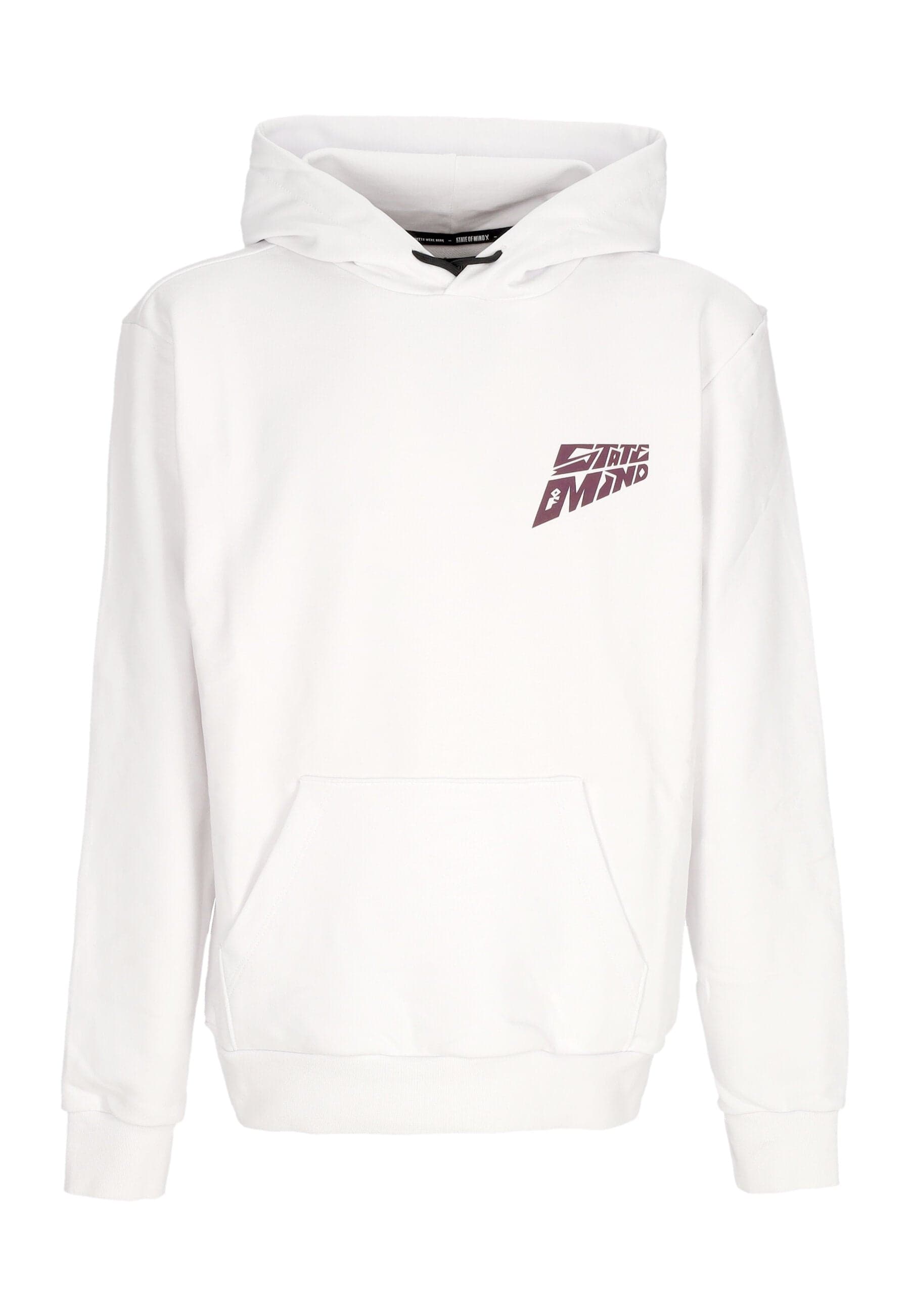 5TATE OF MIND Felpa Leggera Cappuccio Uomo Baller Hoodie White - 5