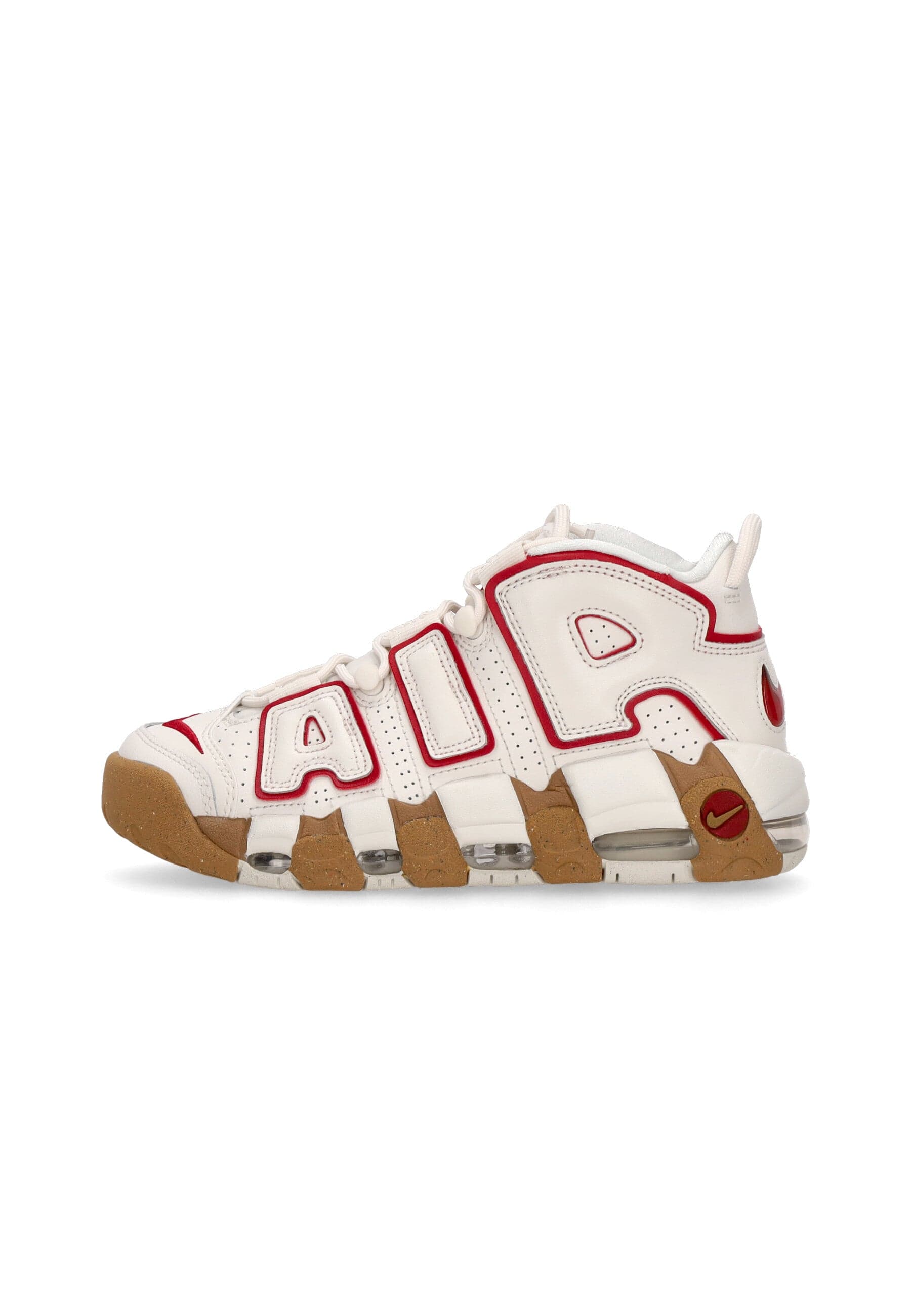 Nike Scarpa Alta Donna W Air More Uptempo Phantom/gym Red/gum Light Brown/clear - 8
