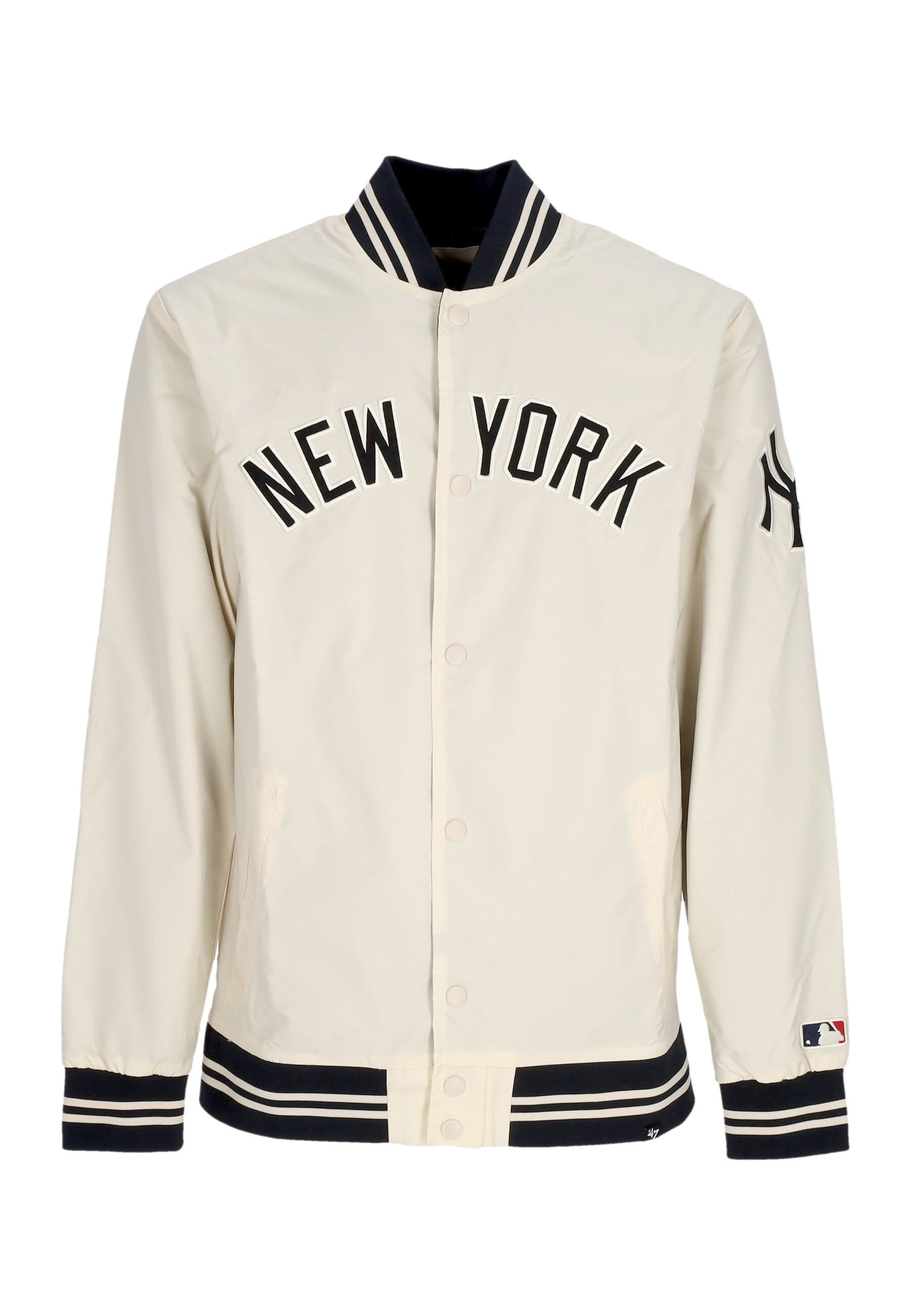 47 BRAND Giubbotto College Uomo Mlb Wordmark Regent Jacket Neyyan Natural - 5