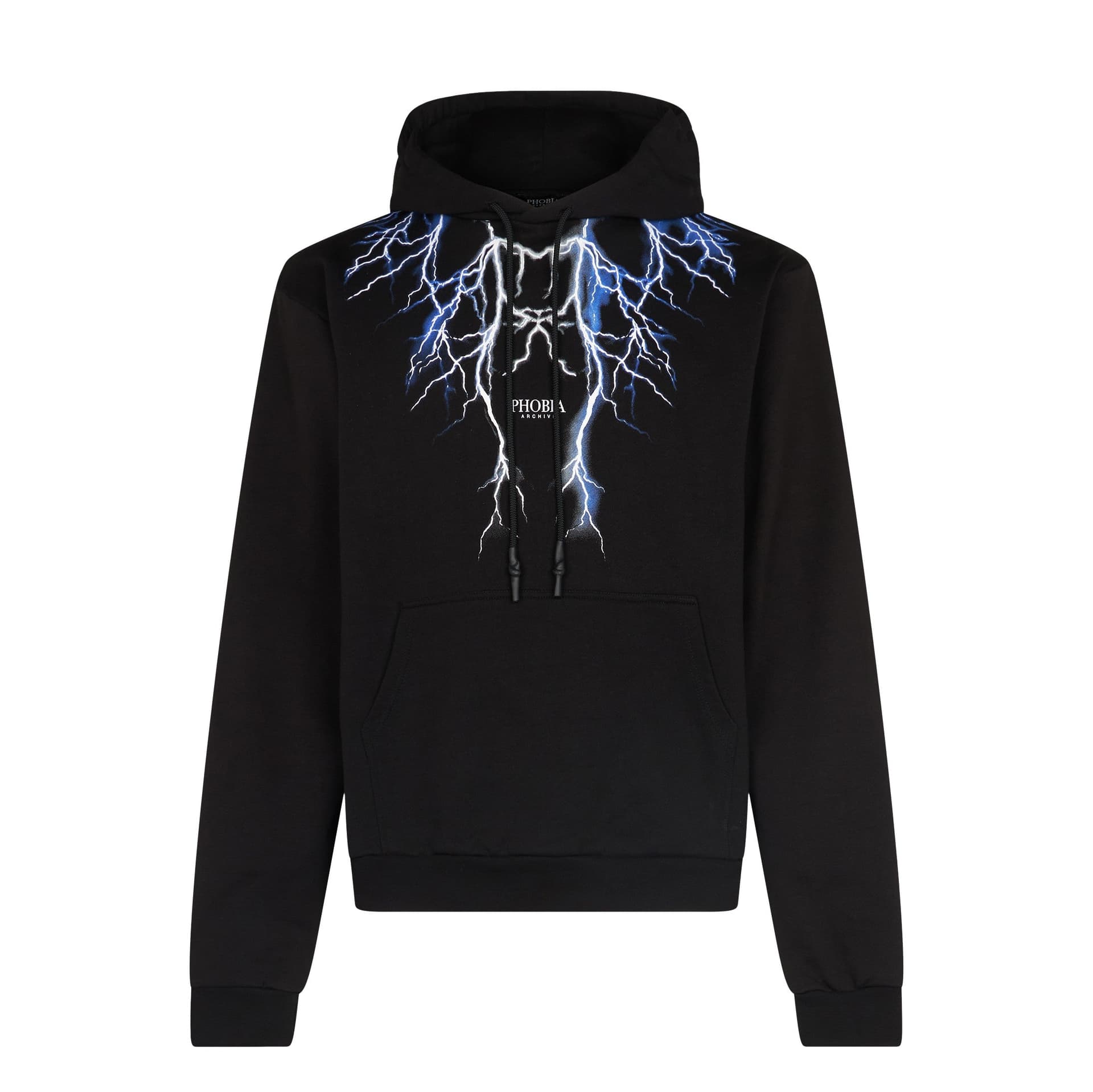 PHOBIA Felpa Leggera Cappuccio Uomo Lightning Hoodie Black/blue/grey - 3