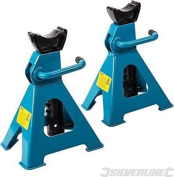 2 Cavalletti per Auto cricchetto regolazione da 3 e 6 Tonnellate Silverline - 7