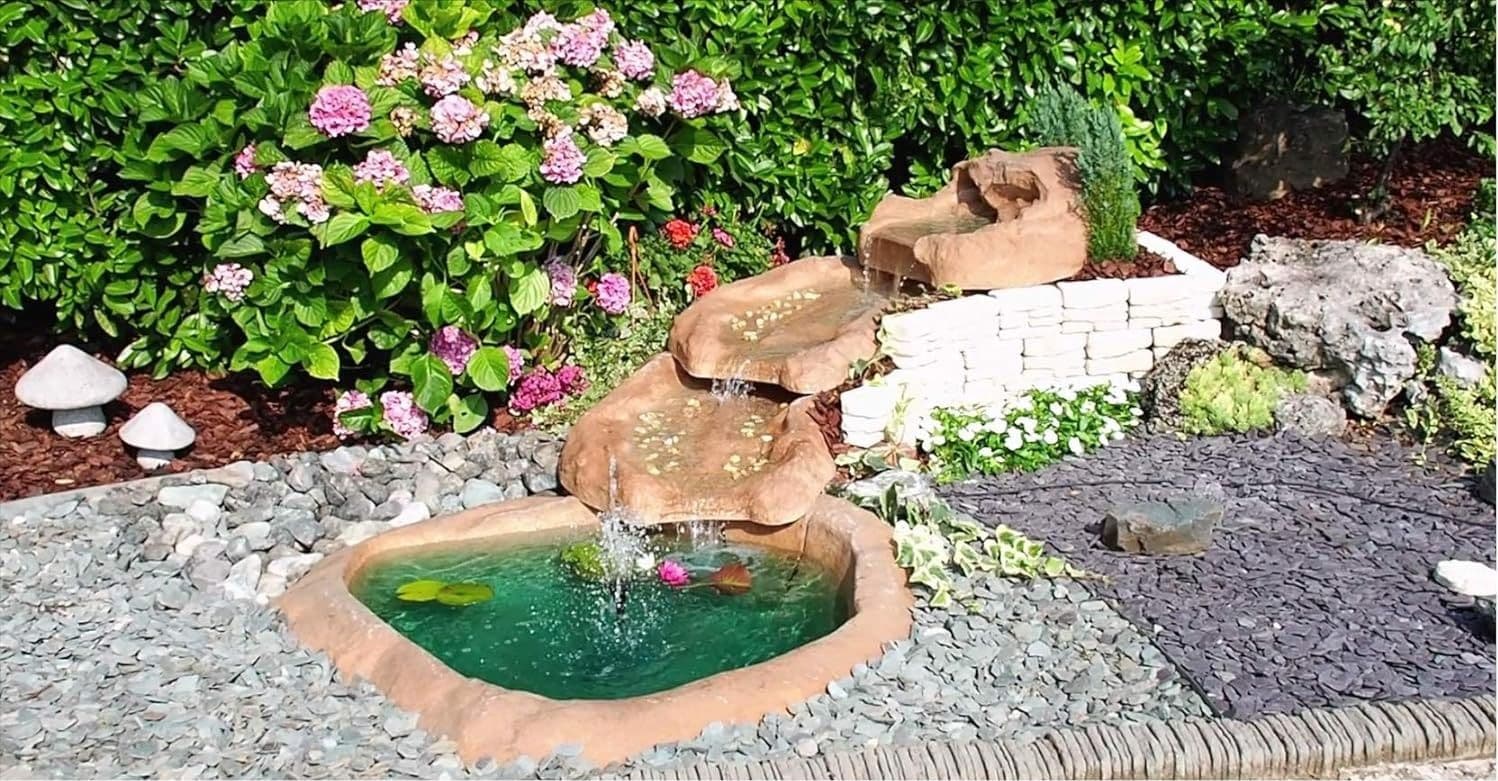Cascata in Vetroresina da Giardino Azzurra cm 320x165x35 Litri 3000 - 2